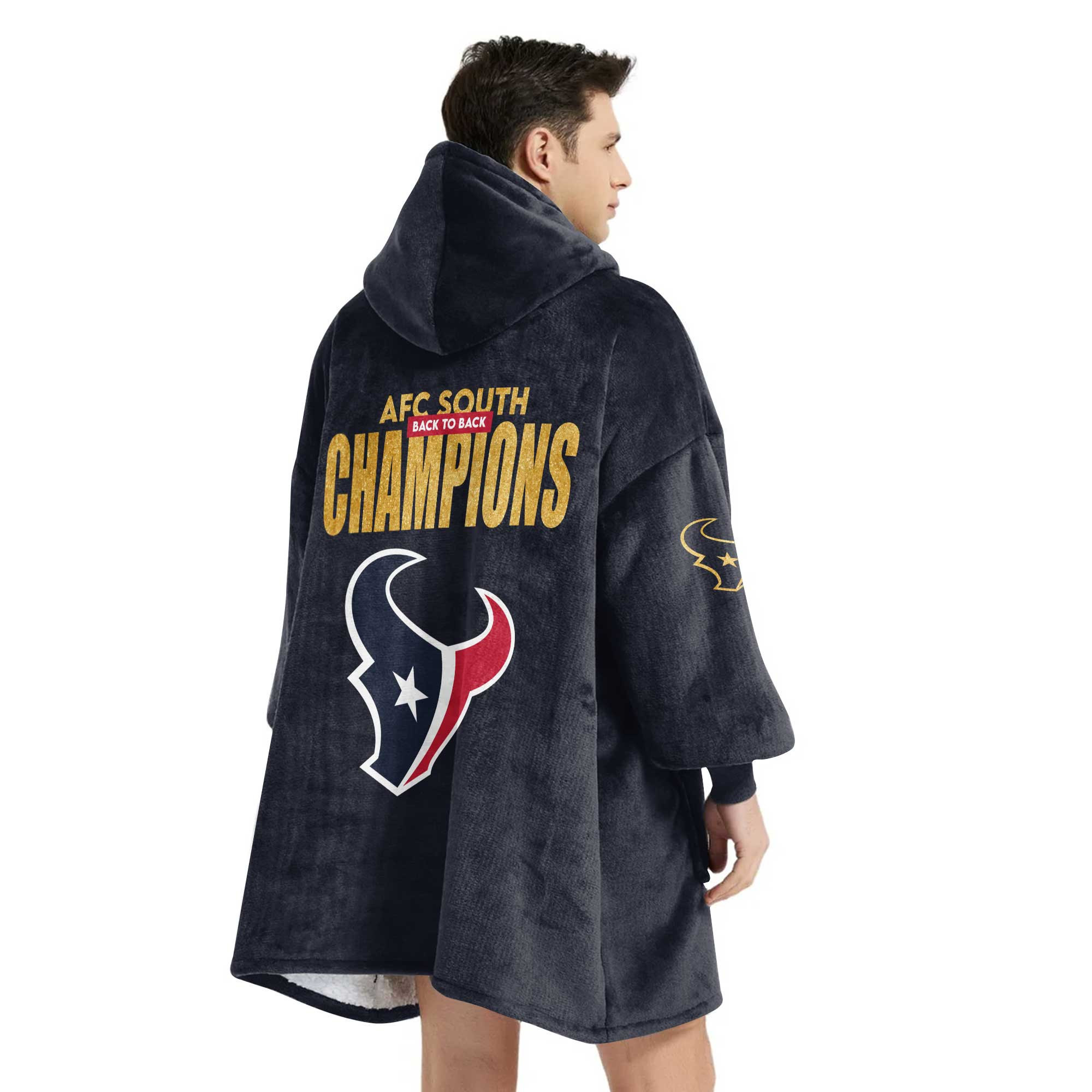 Adult Houston Football Unisex Blanket Hoodie