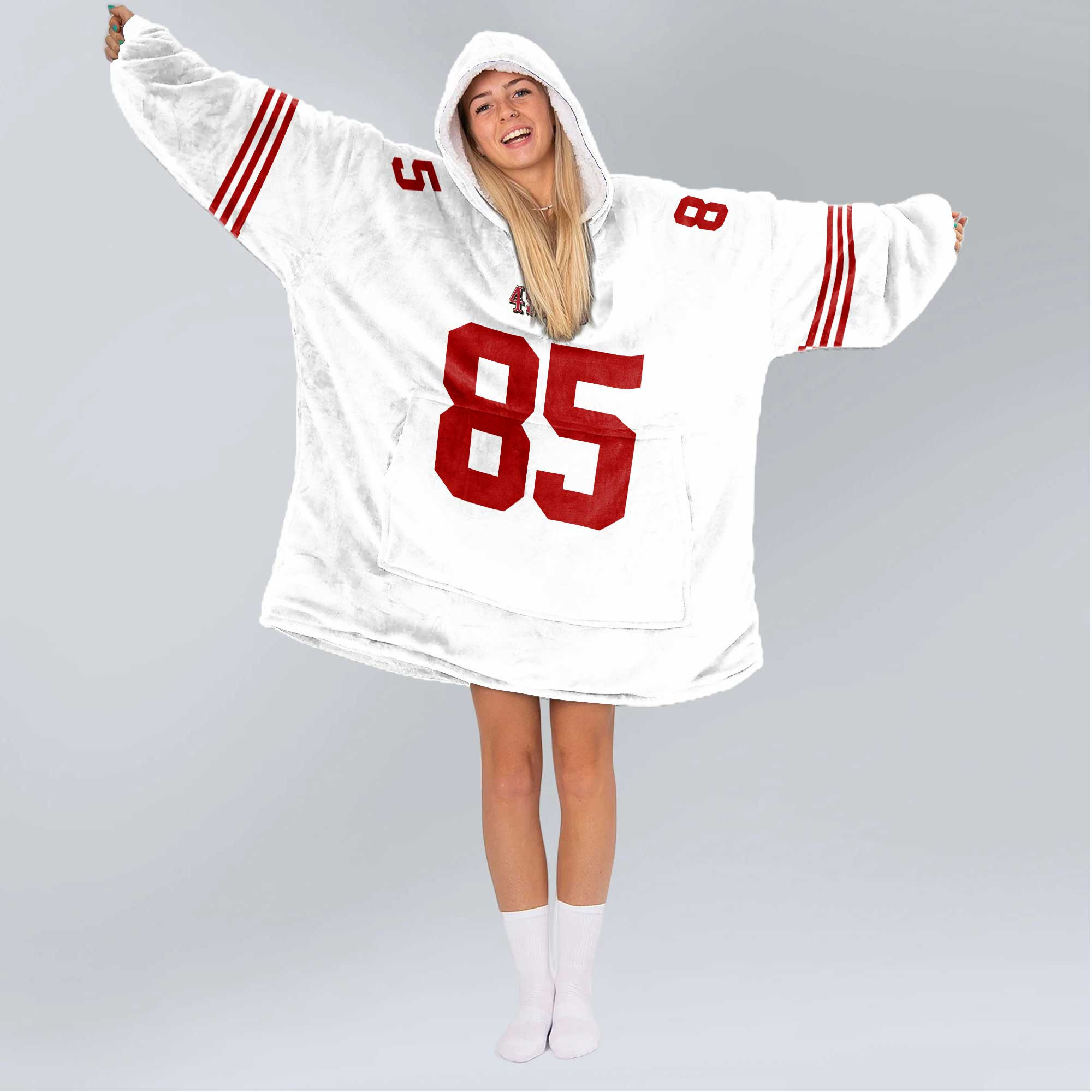 Adult G.K. 85 San Francisco 49ers Football Unisex Blanket Hoodie