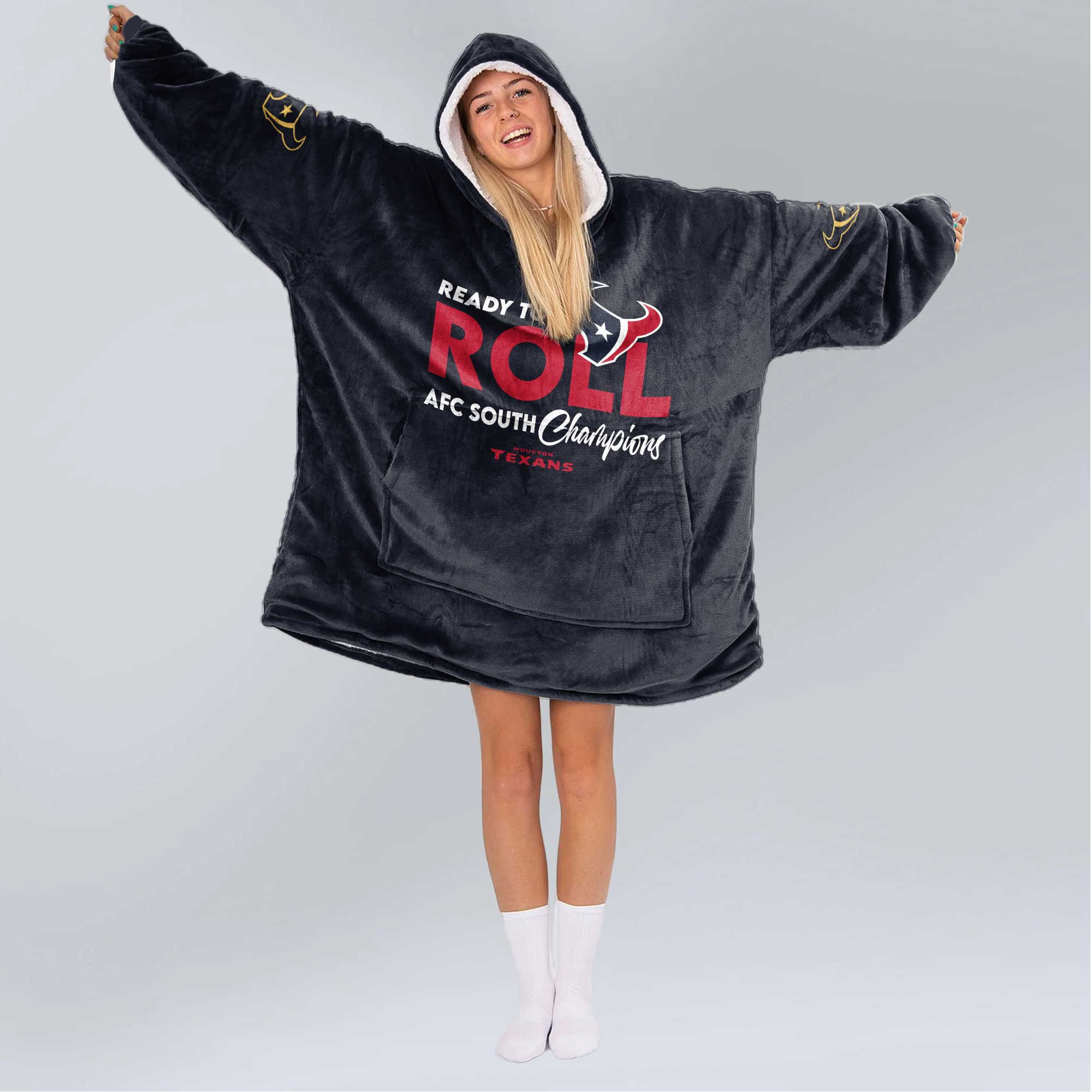 Adult Houston Football Unisex Blanket Hoodie