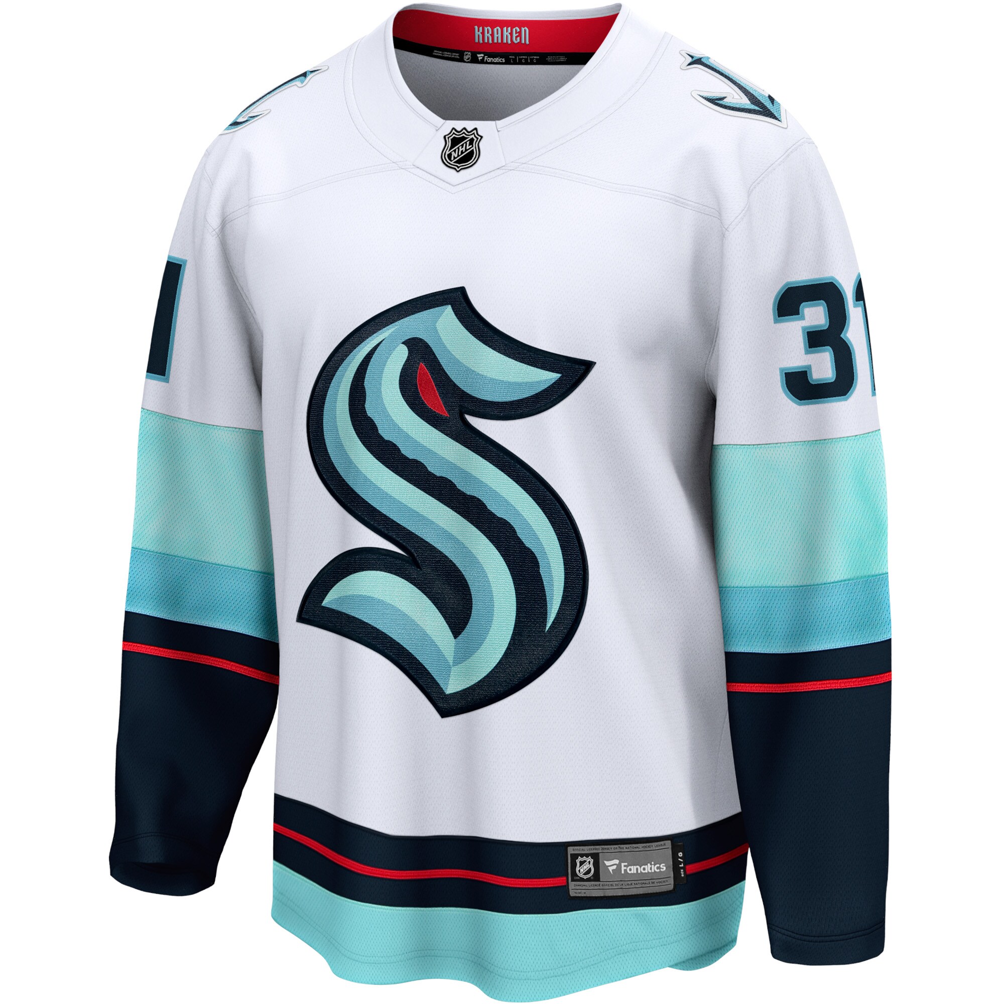 Philipp Grubauer Seattle Kraken Away Premier Breakaway Player Jersey - White
