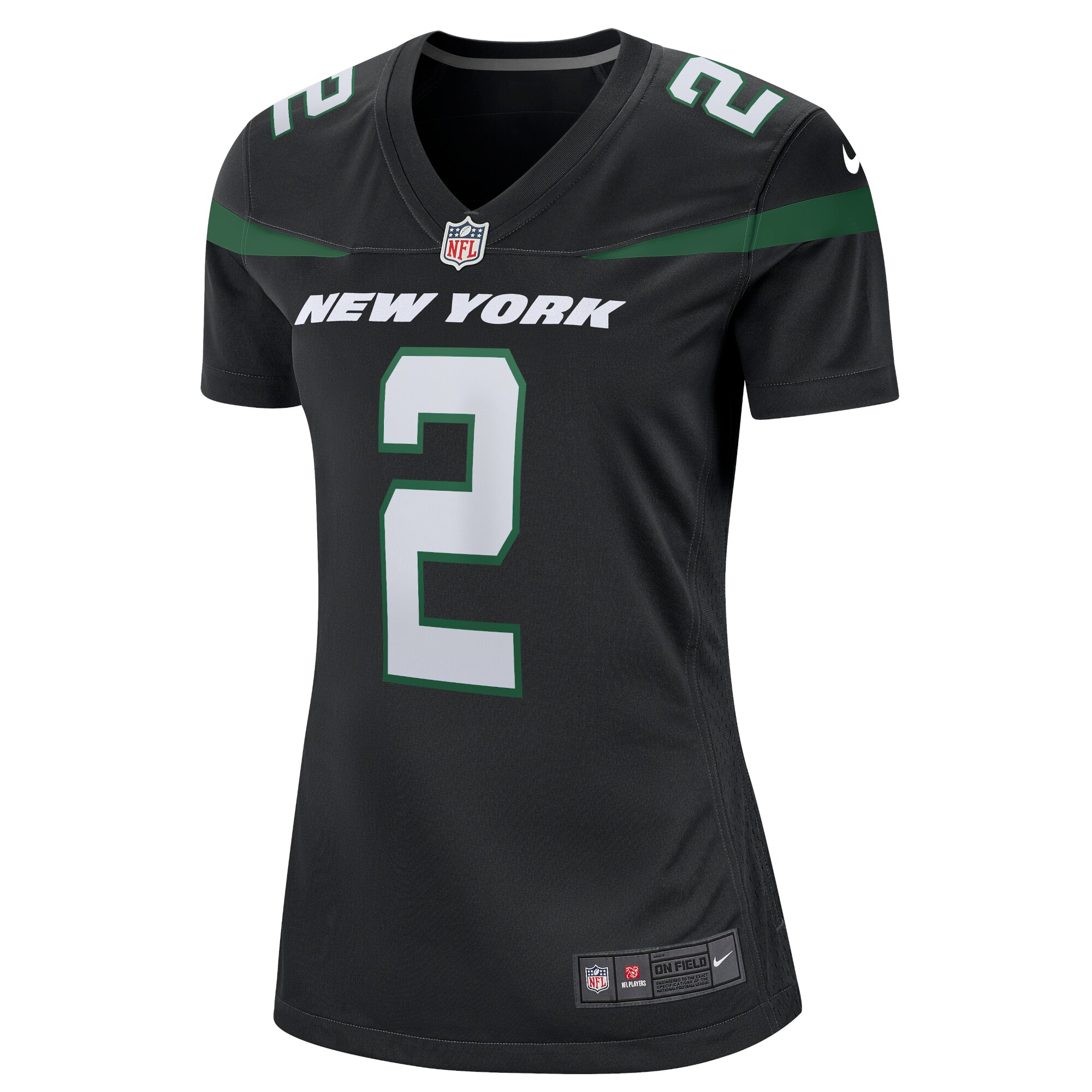 Zach Wilson New York Jets  Women's Alternate 2021 NFL Draft First Round Pick Game Jersey - Black