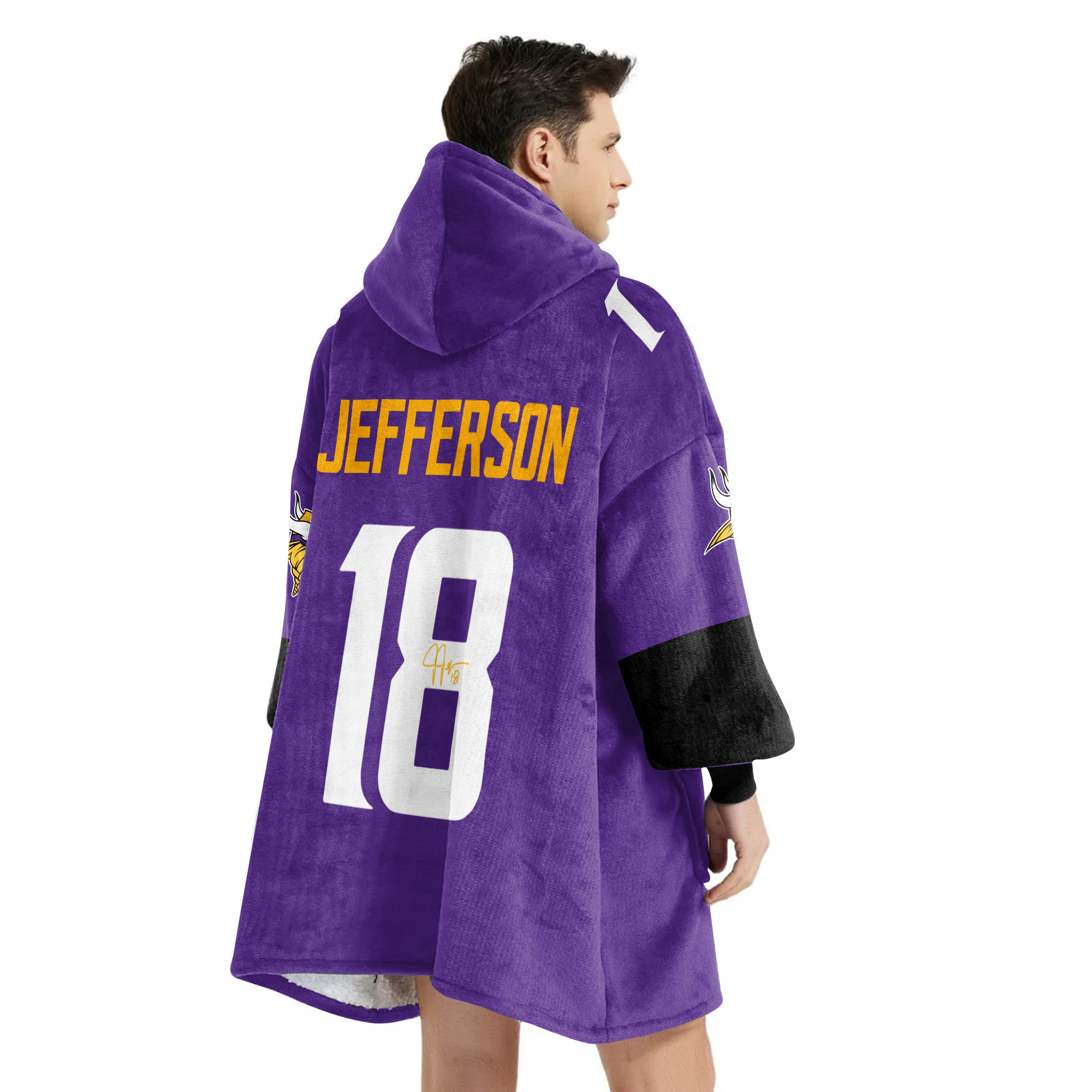 Adult JJ 18 Minnesota Football Unisex Blanket Hoodie