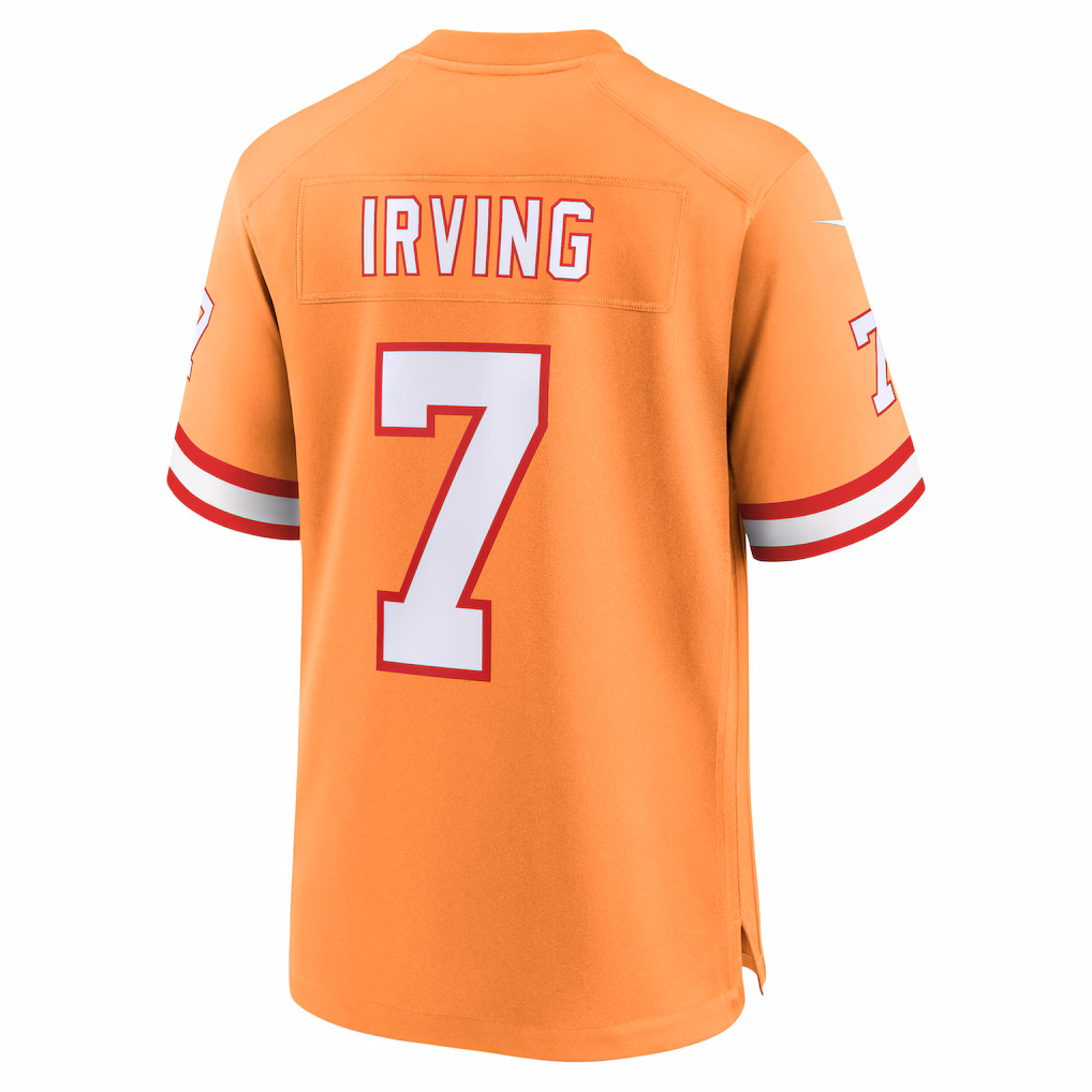 Bucky Irving #7 Tampa Bay Buccaneers 50th Season Game Jersey - Creamsicle