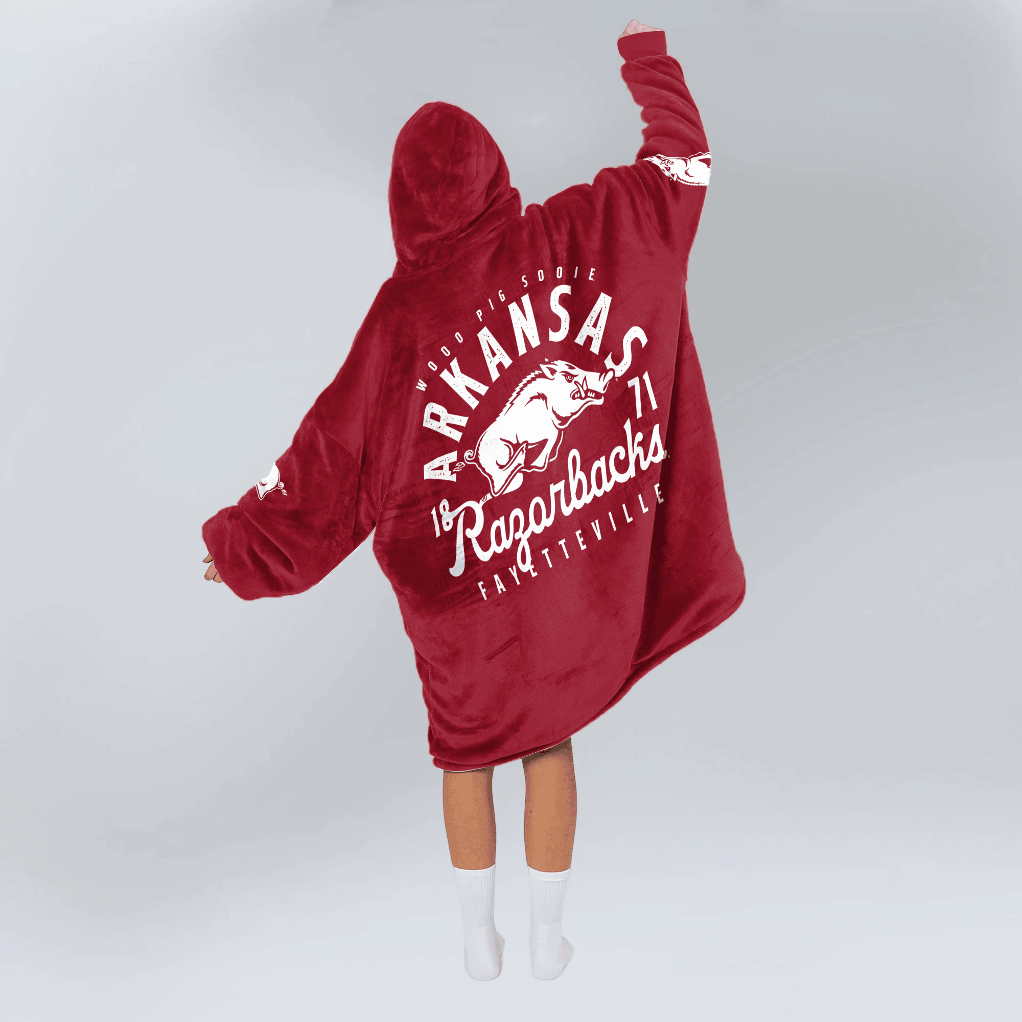 Adult Arkansas Football Unisex Blanket Hoodie