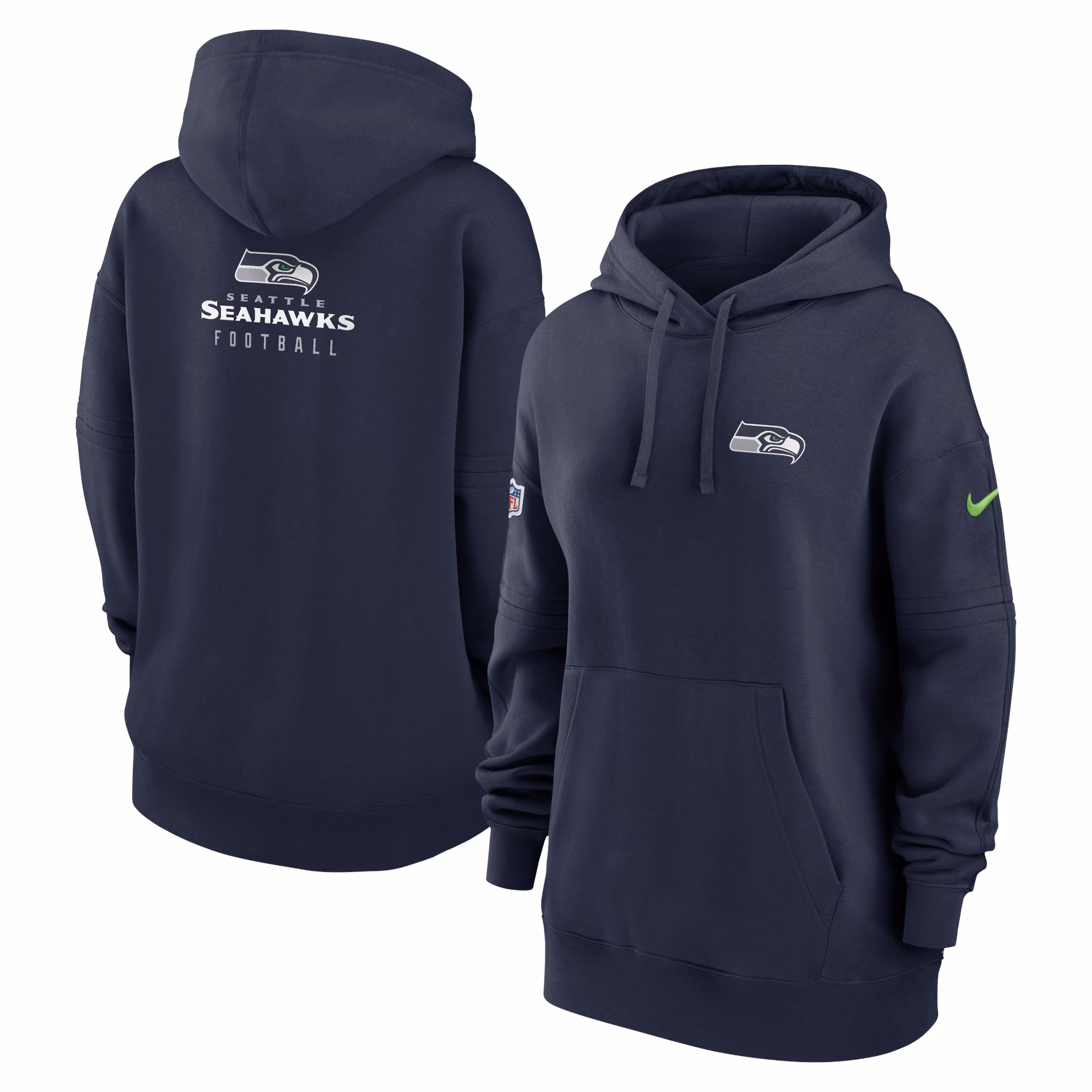 Seattle Seahawks Women's 2023 Sideline Club Fleece Pullover Hoodie - College Navy