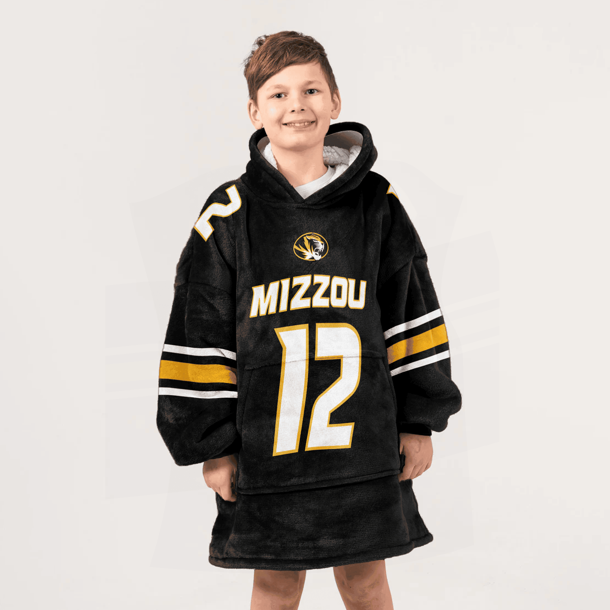 Adult 12 Missouri Football Unisex Blanket Hoodie