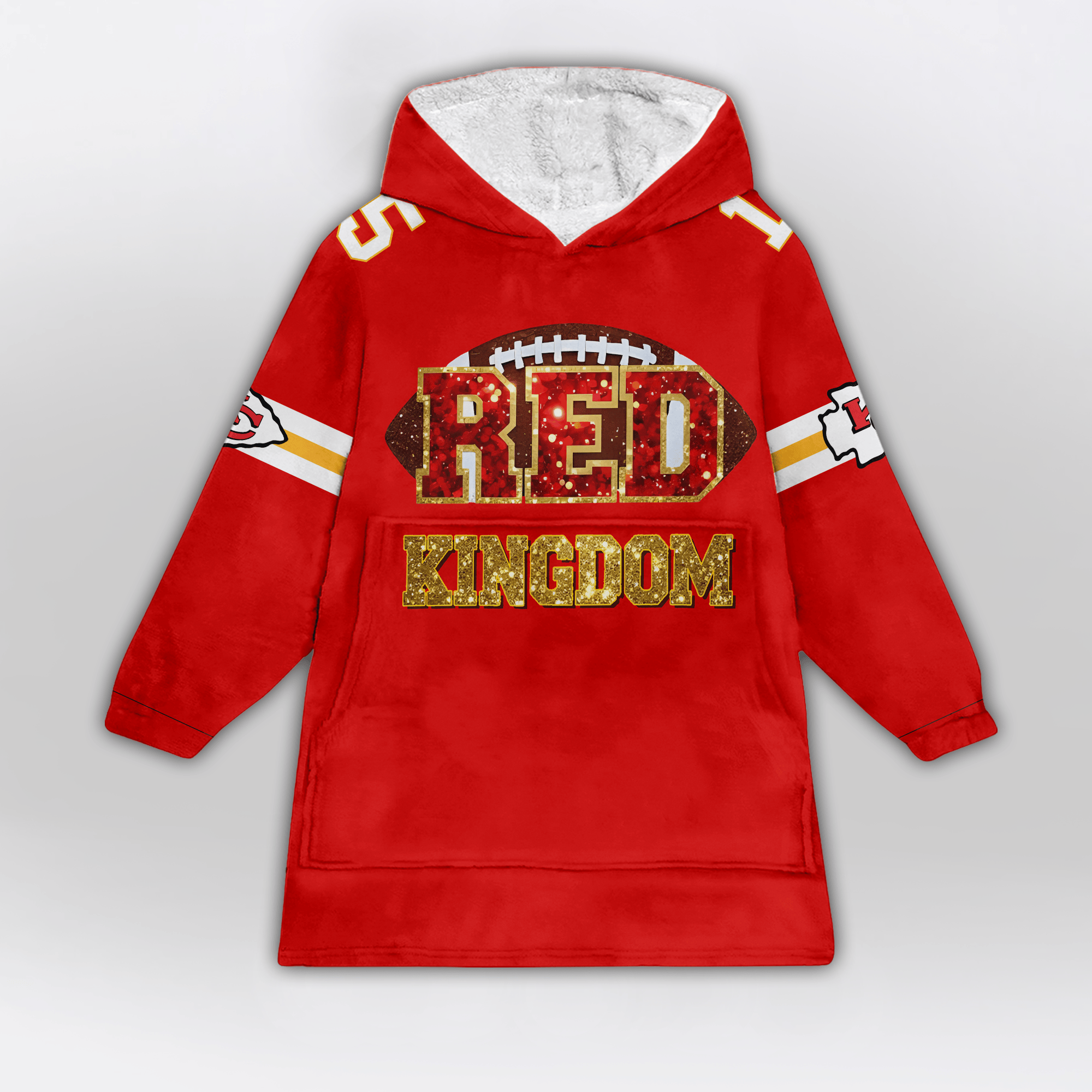 Red Kingdom Kansas City Football Unisex Blanket Hoodie