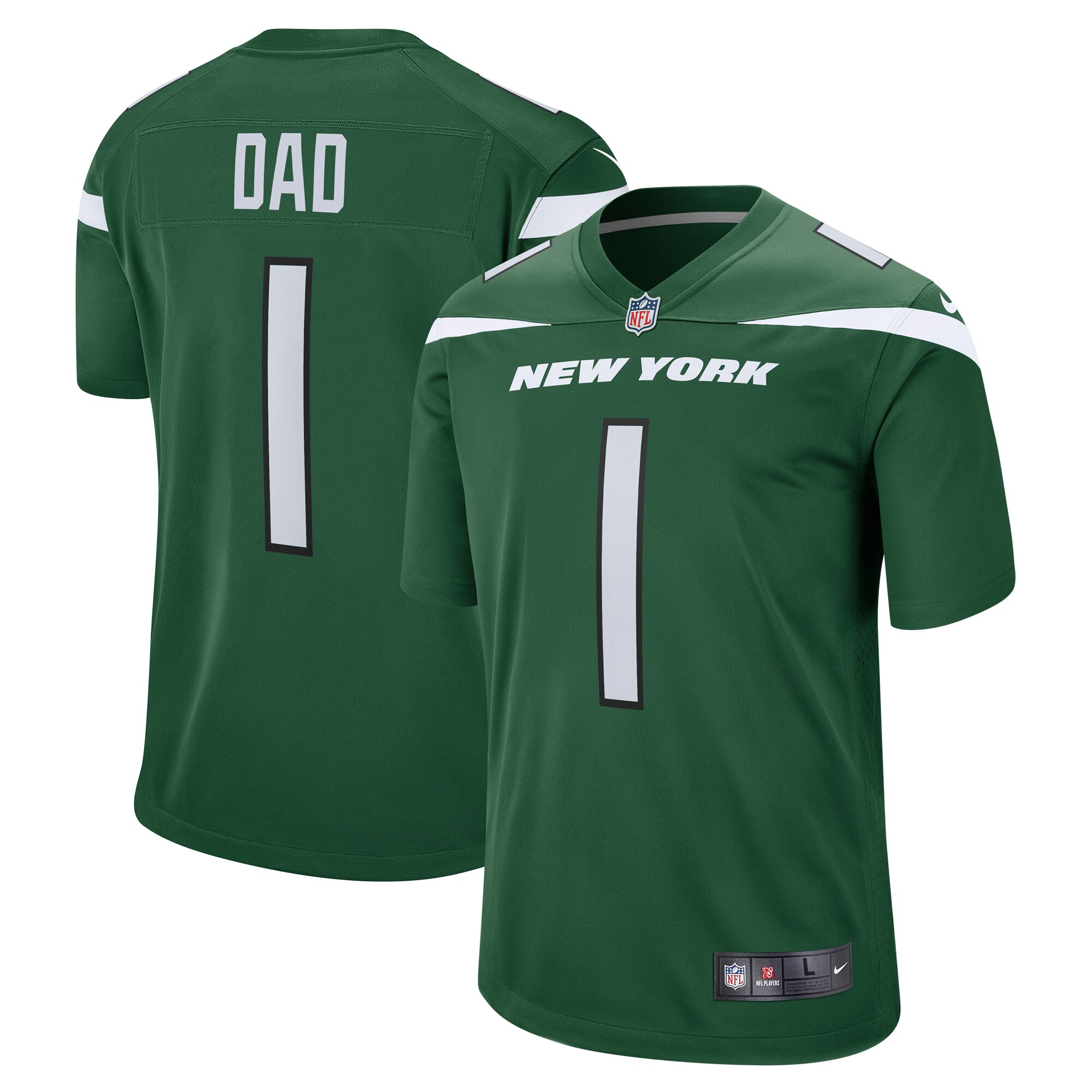 Number 1 Dad New York Jets  Game Jersey - Gotham Green