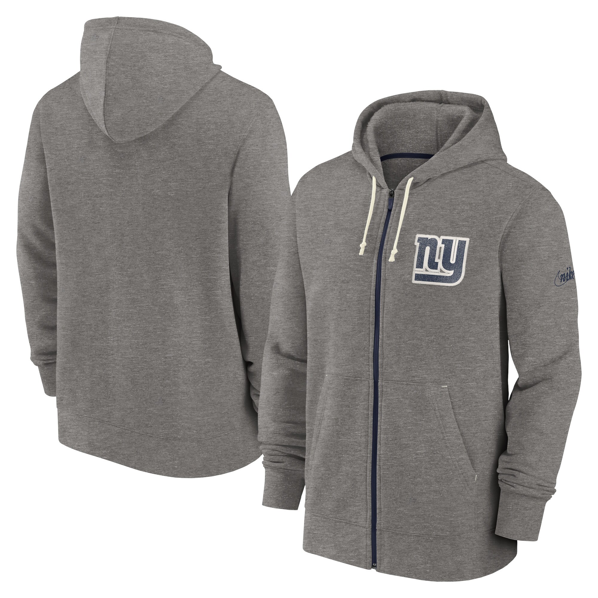 New York Giants Historic Lifestyle Full-Zip Hoodie - Heather Charcoal
