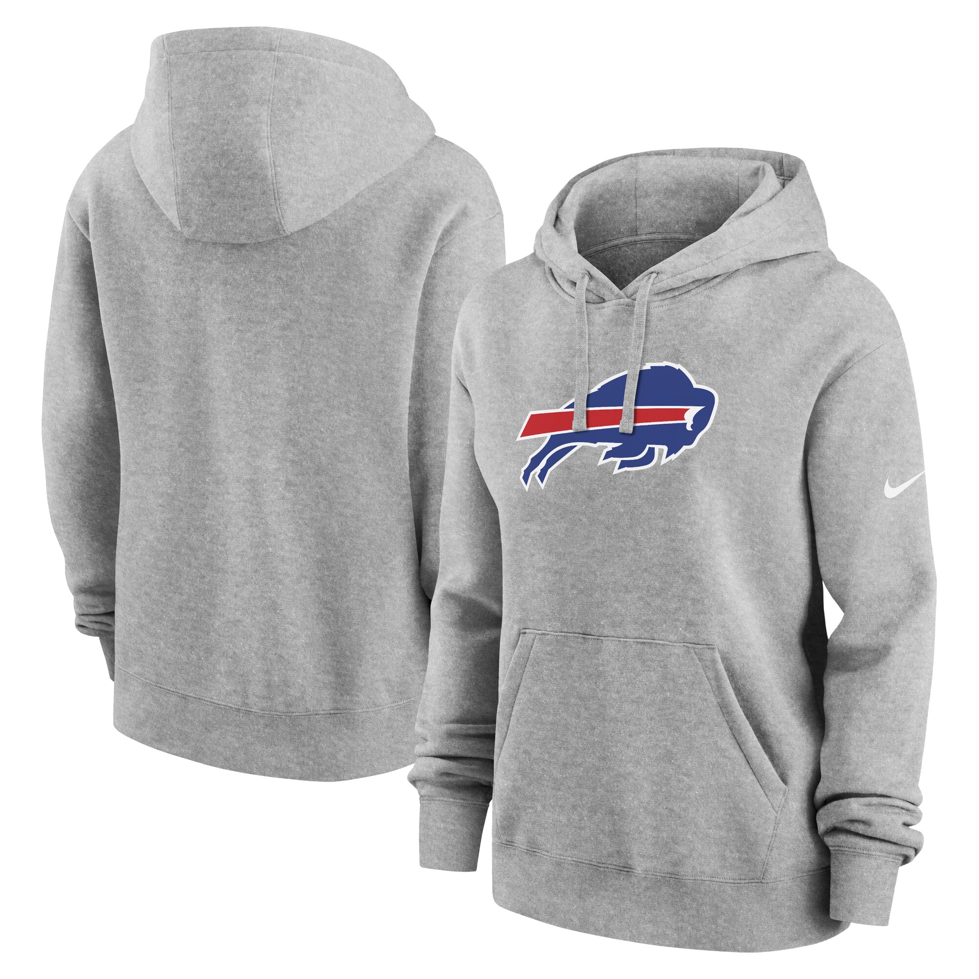 Buffalo Bills Women's Club Fleece Pullover Hoodie - Heather Gray