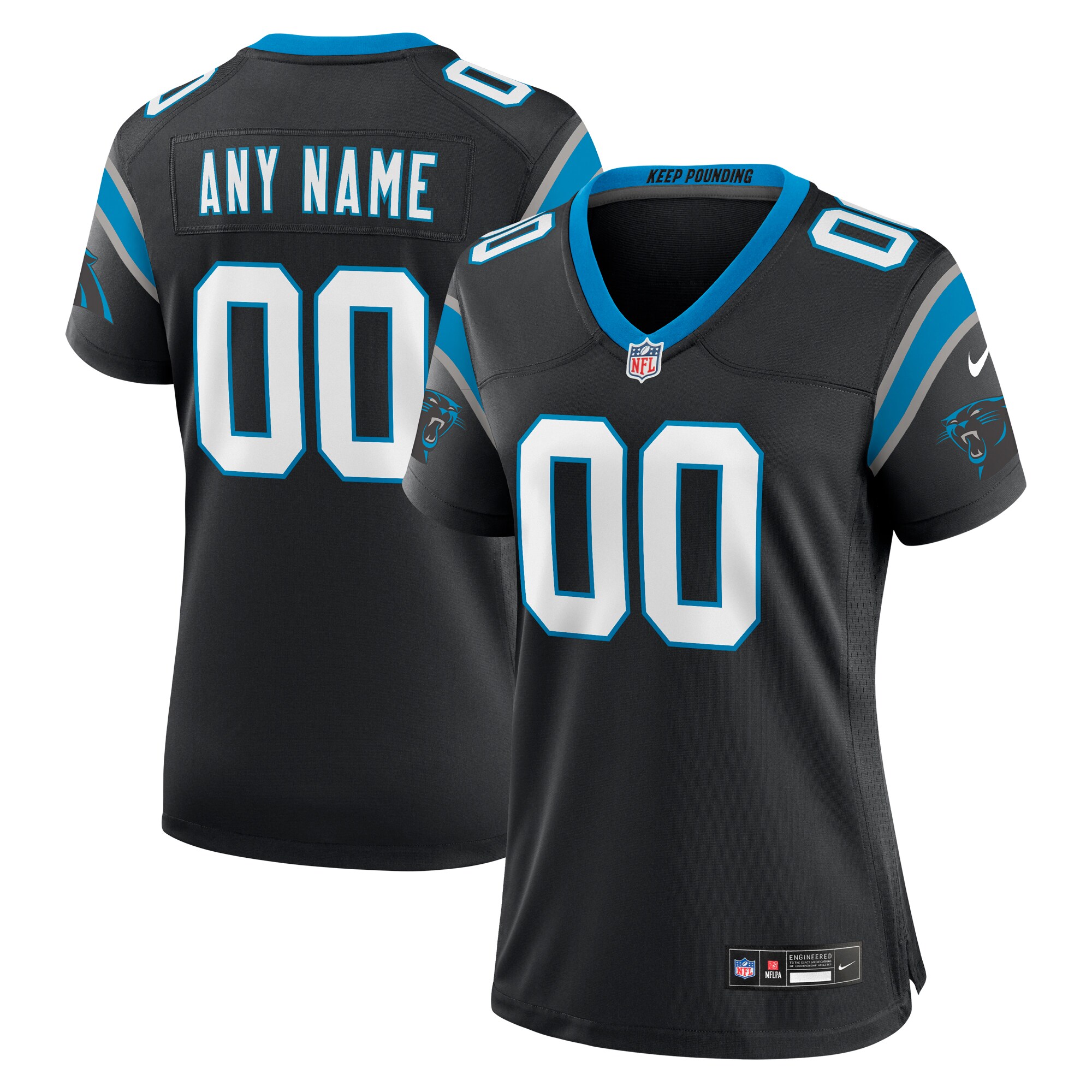 Carolina Panthers  Women's Custom Game Jersey - Black