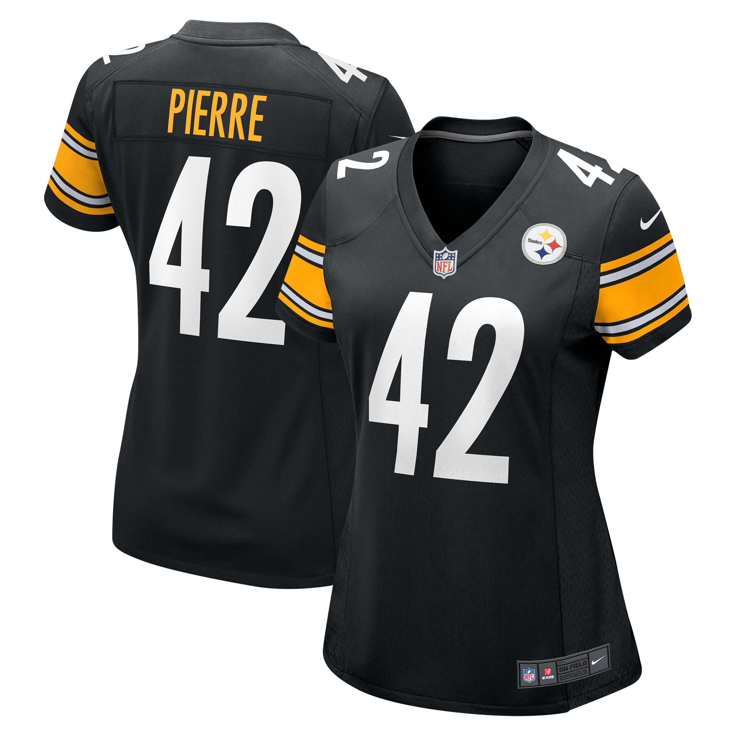 James Pierre Pittsburgh Steelers  Women's Team Game Jersey - Black
