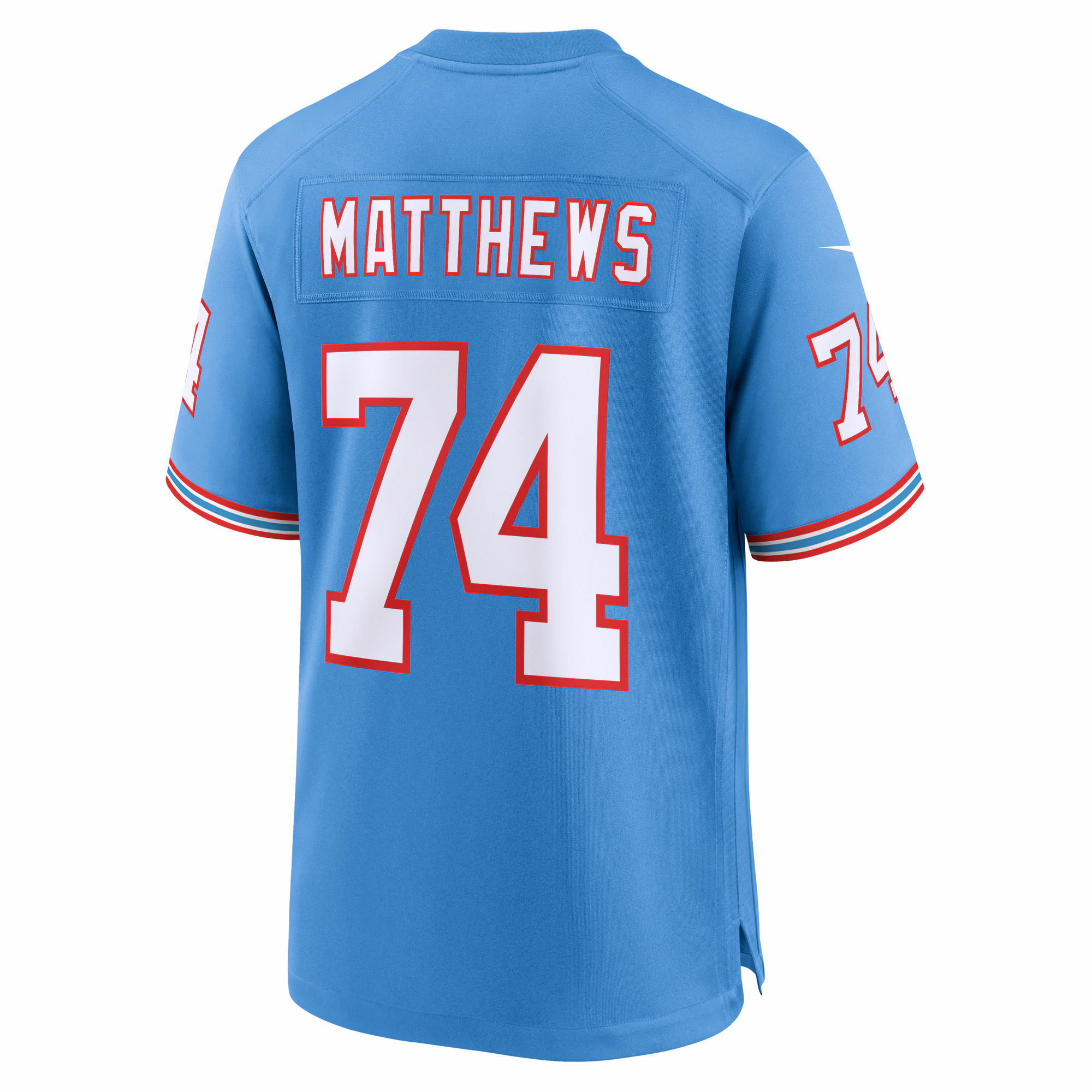 Bruce Matthews Tennessee Titans Oilers Throwback Retired Player Game Jersey - Light Blue