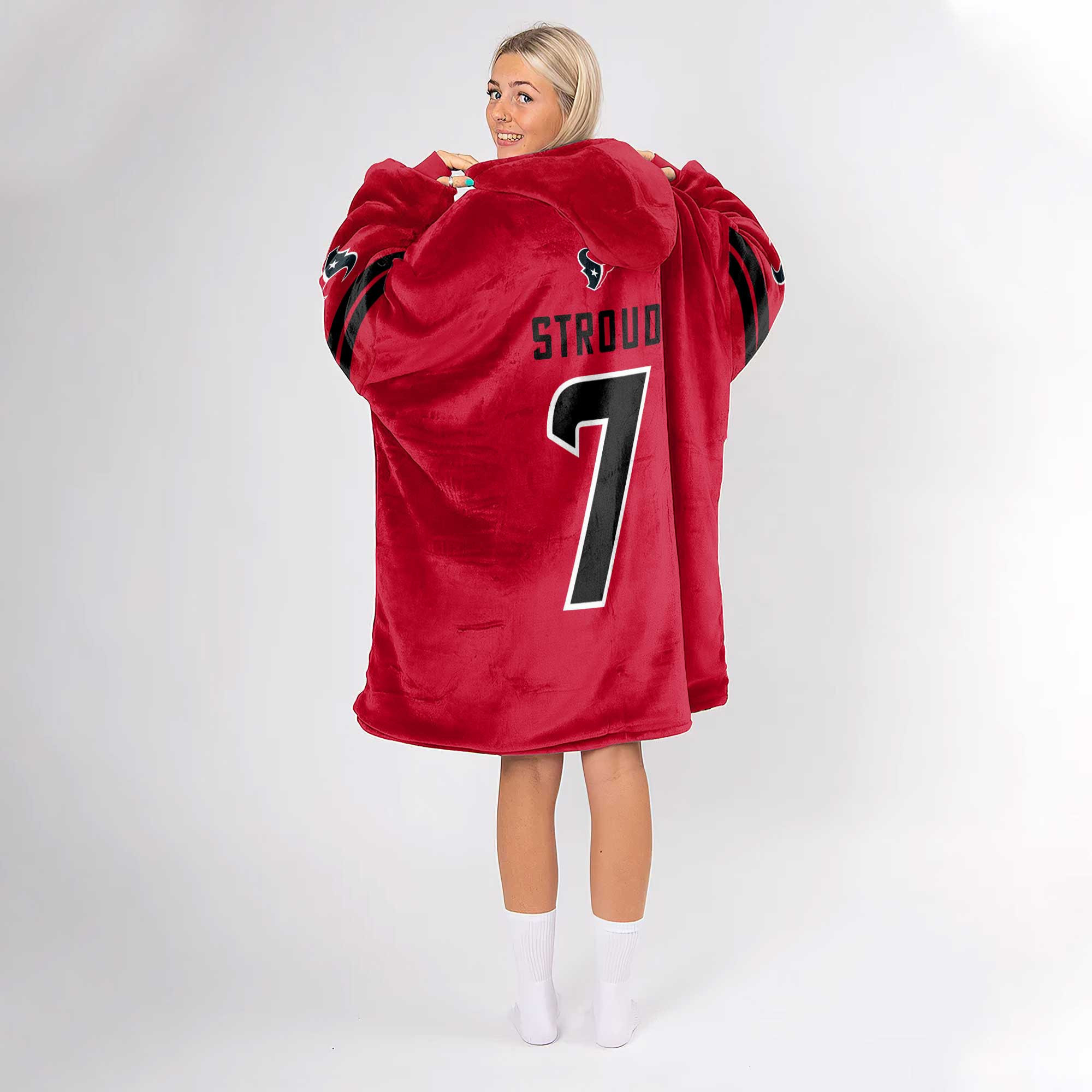Adult C.S 7 Houston Football Unisex Blanket Hoodie