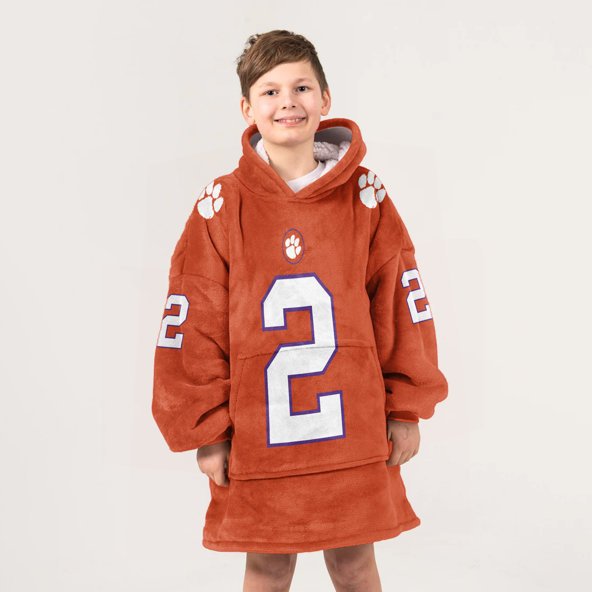 Adult 2 Clemson Football Unisex Blanket Hoodie