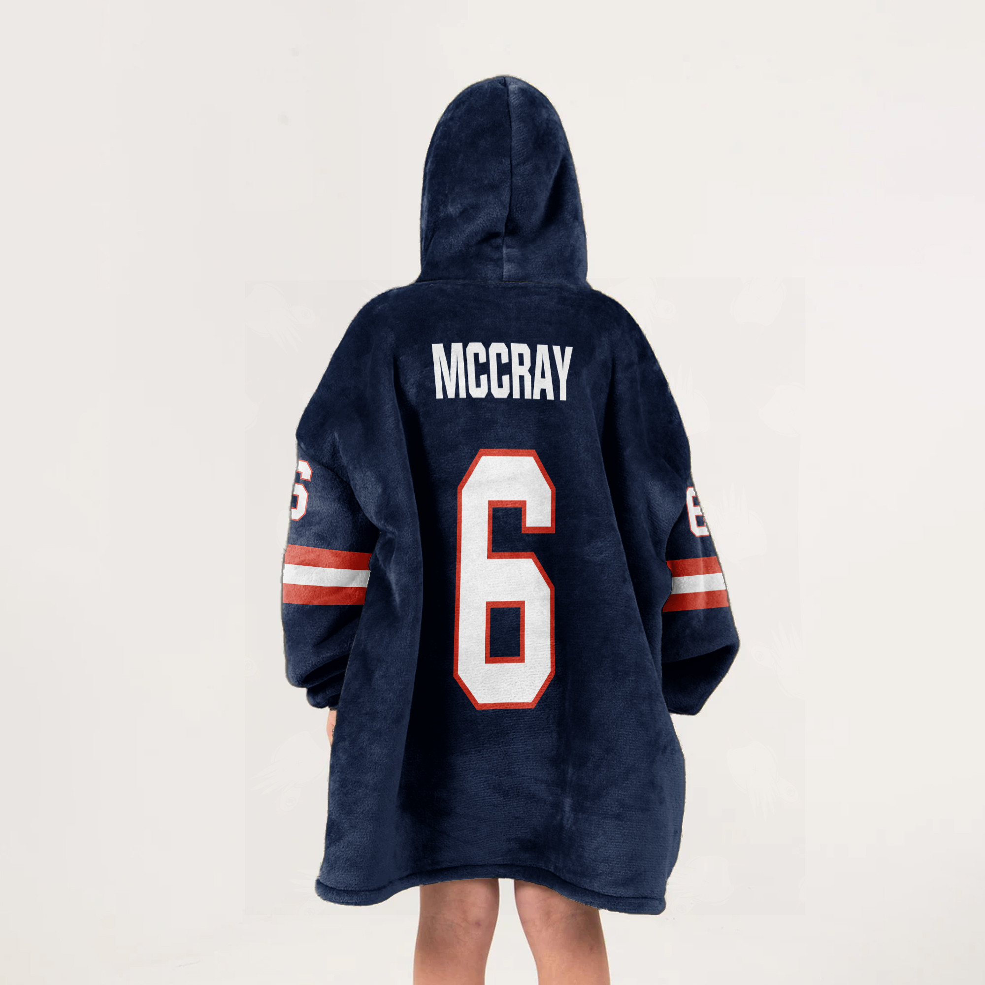 Adult 6 Illinois Football Unisex Blanket Hoodie
