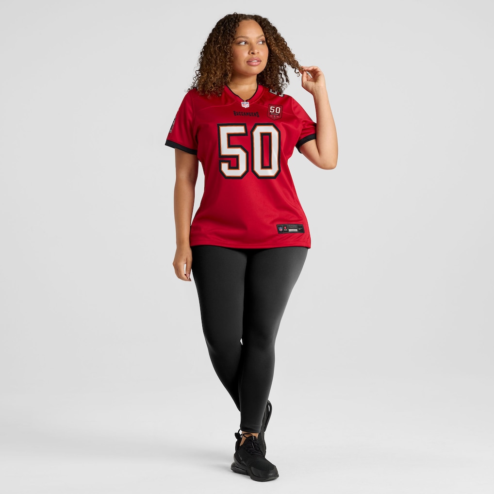 Vita Vea #50  Tampa Bay Buccaneers Women's 50th Season Team Game Jersey - Red