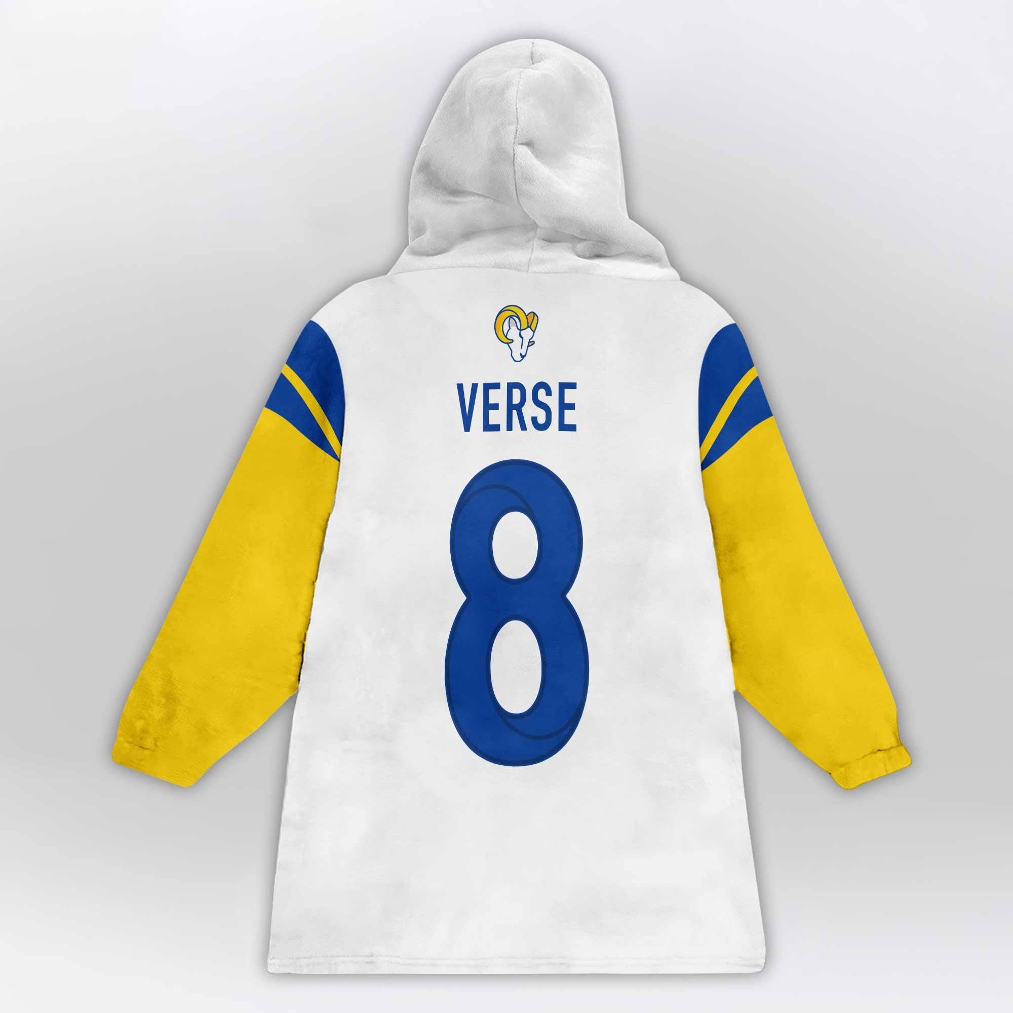 Adult J.V 8 Los Angeles R Football Unisex Blanket Hoodie
