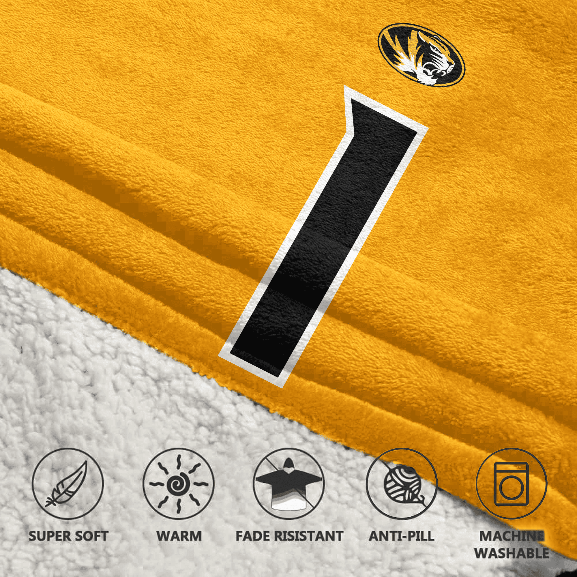 Adult #1 Missouri Football Unisex Blanket Hoodie