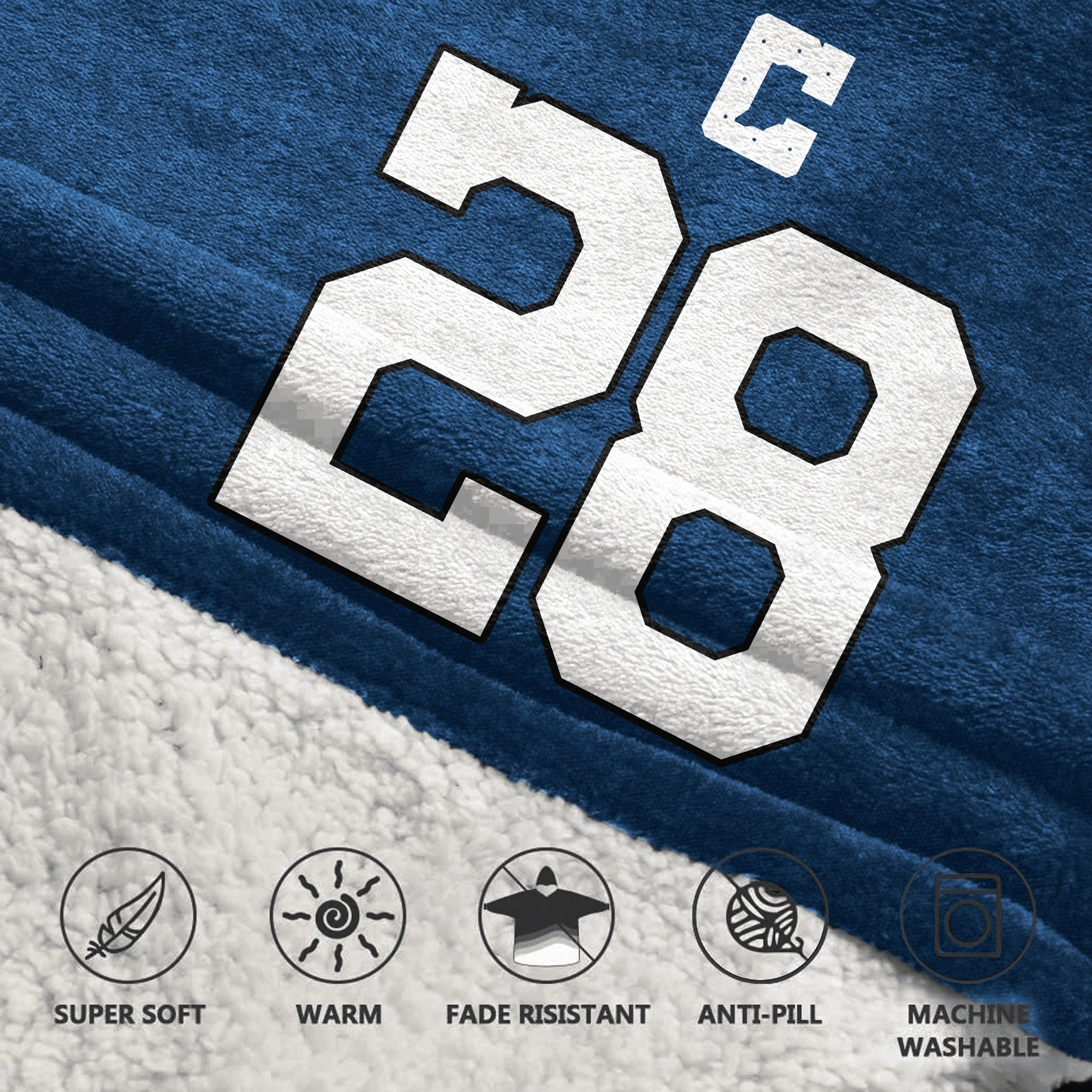 Adult 28 Indianapolis Football Unisex Blanket Hoodie