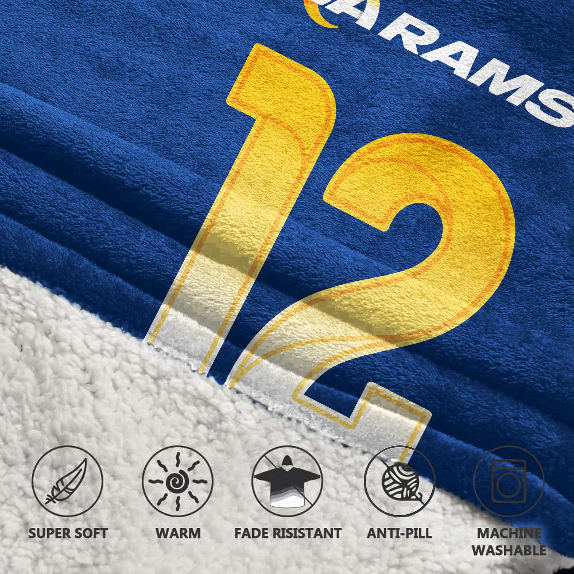 Adult P.N 12 Los Angeles R Football Unisex Blanket Hoodie