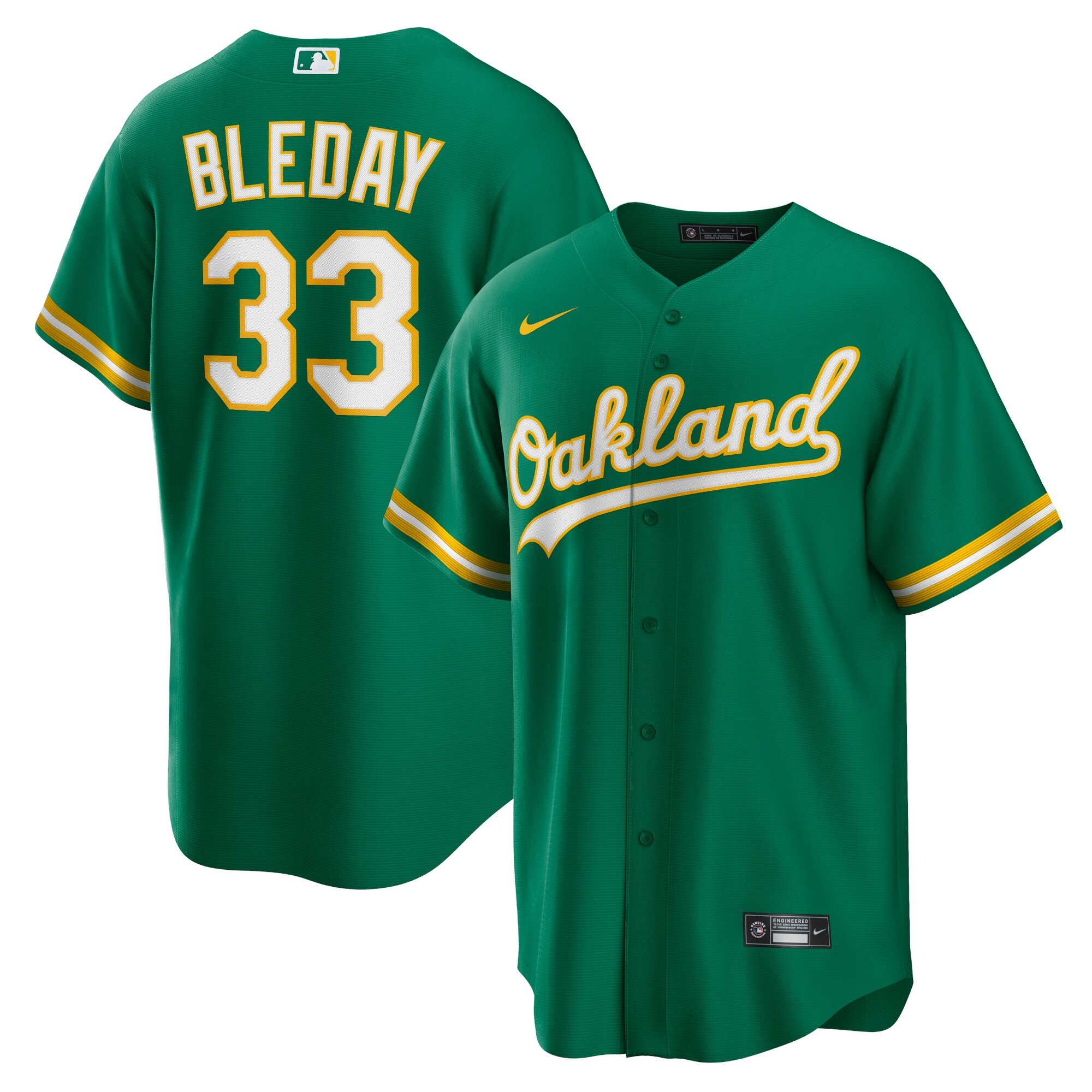 Men's Oakland Athletics JJ Bleday  Kelly Green Alternate Replica Jersey