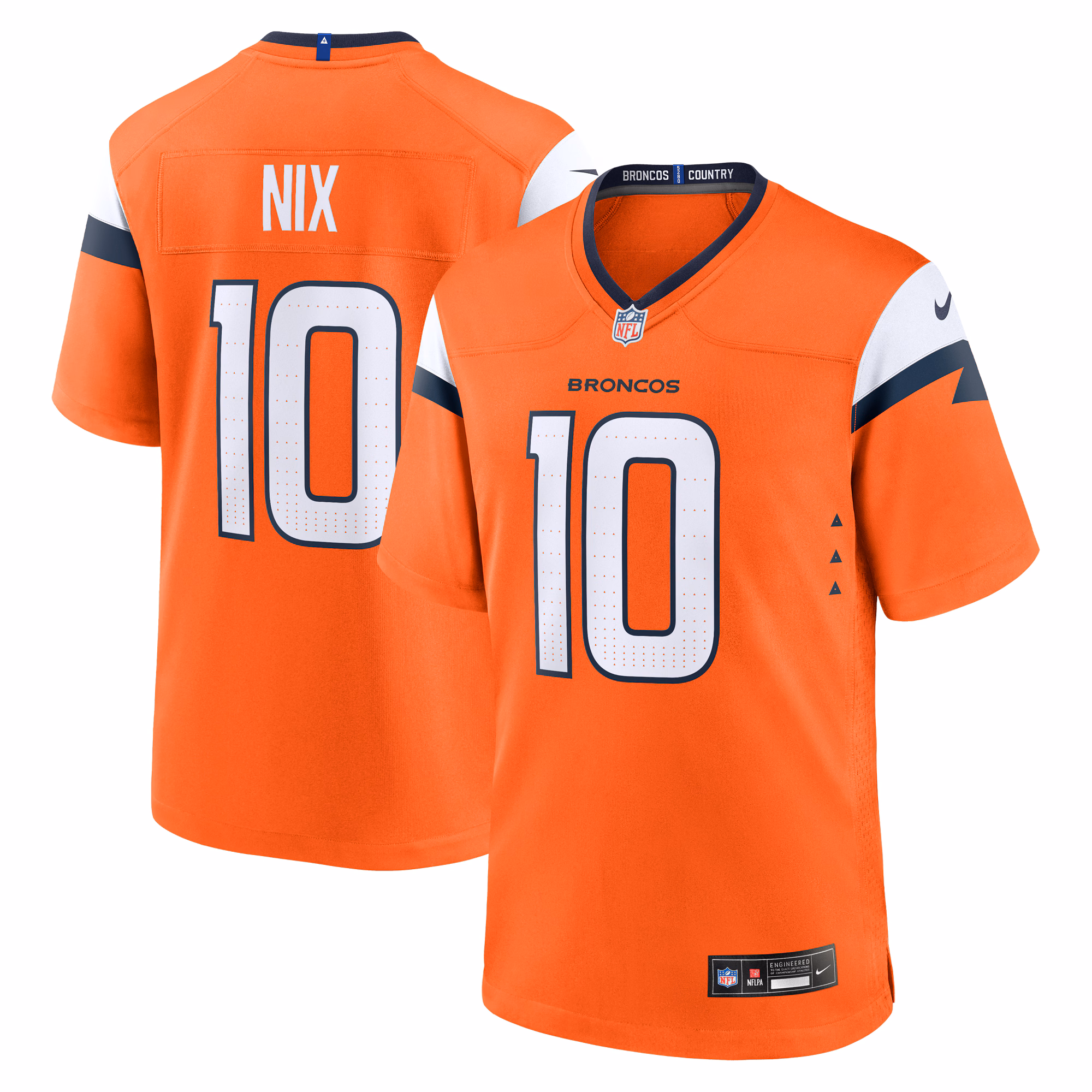 Bo Nix Denver Broncos 2024 NFL Draft First Round Pick Player Game Jersey - Orange