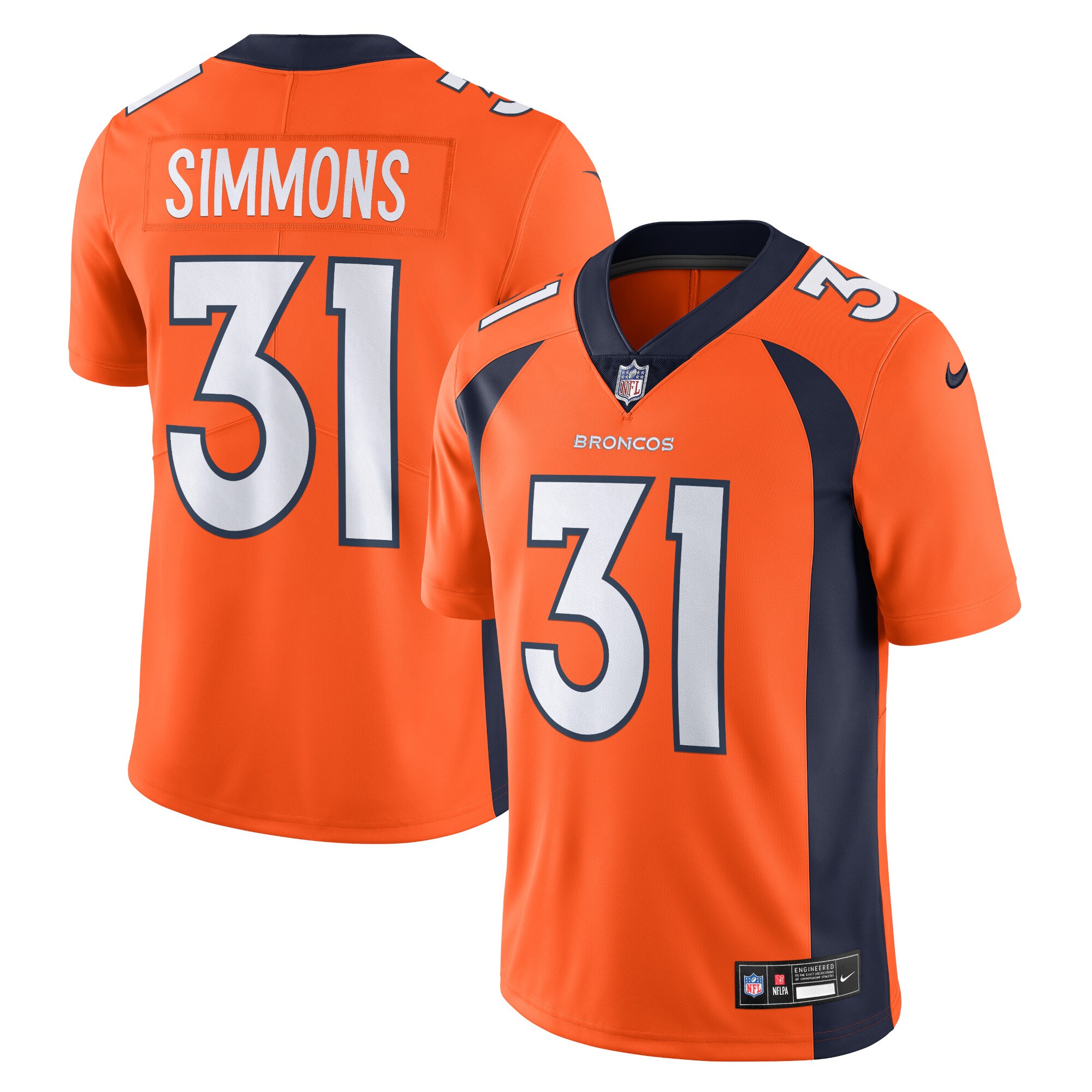 Justin Simmons Denver Broncos  Vapor Untouchable Limited Jersey - Orange