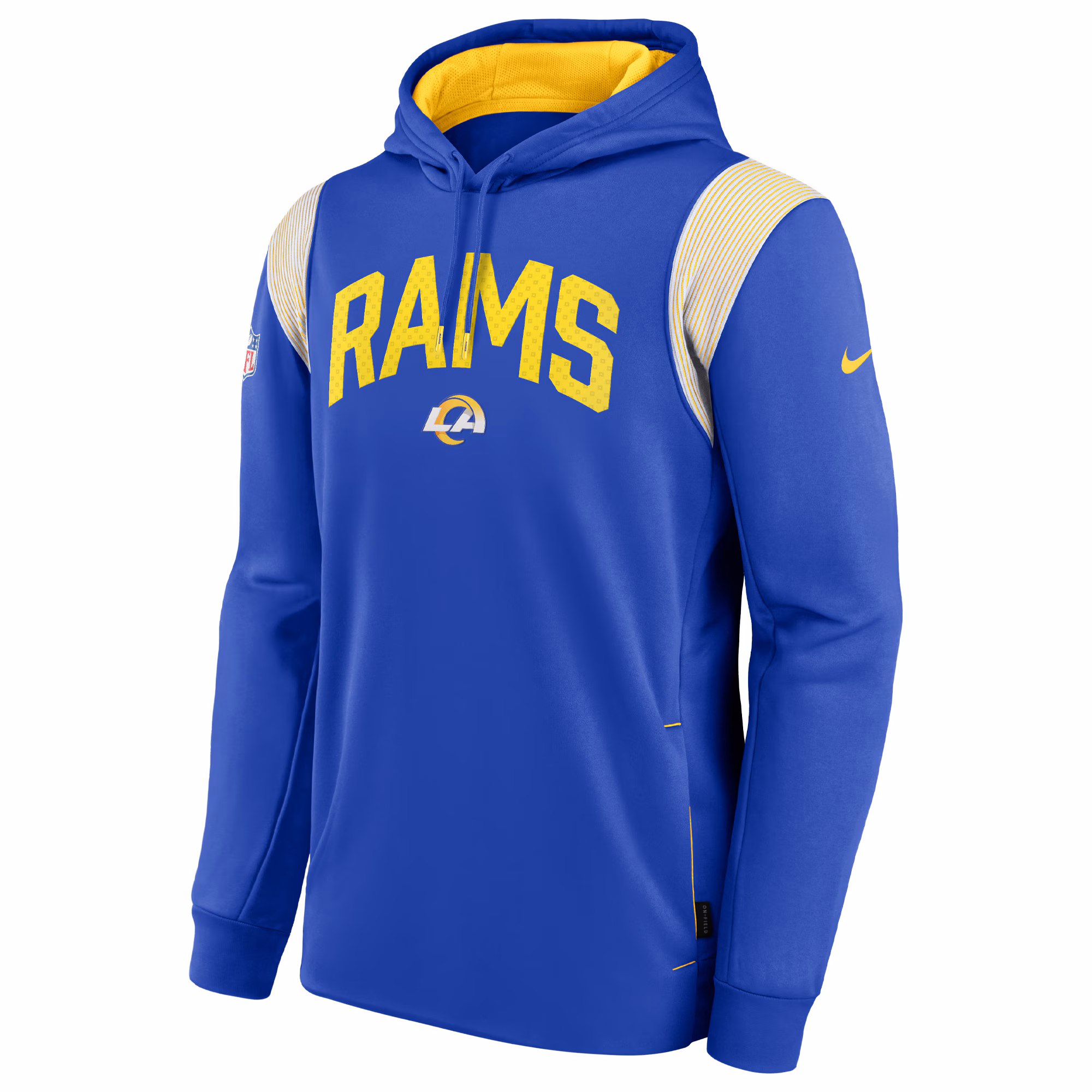 Los Angeles Rams Sideline Athletic Stack Performance Pullover Hoodie - Royal