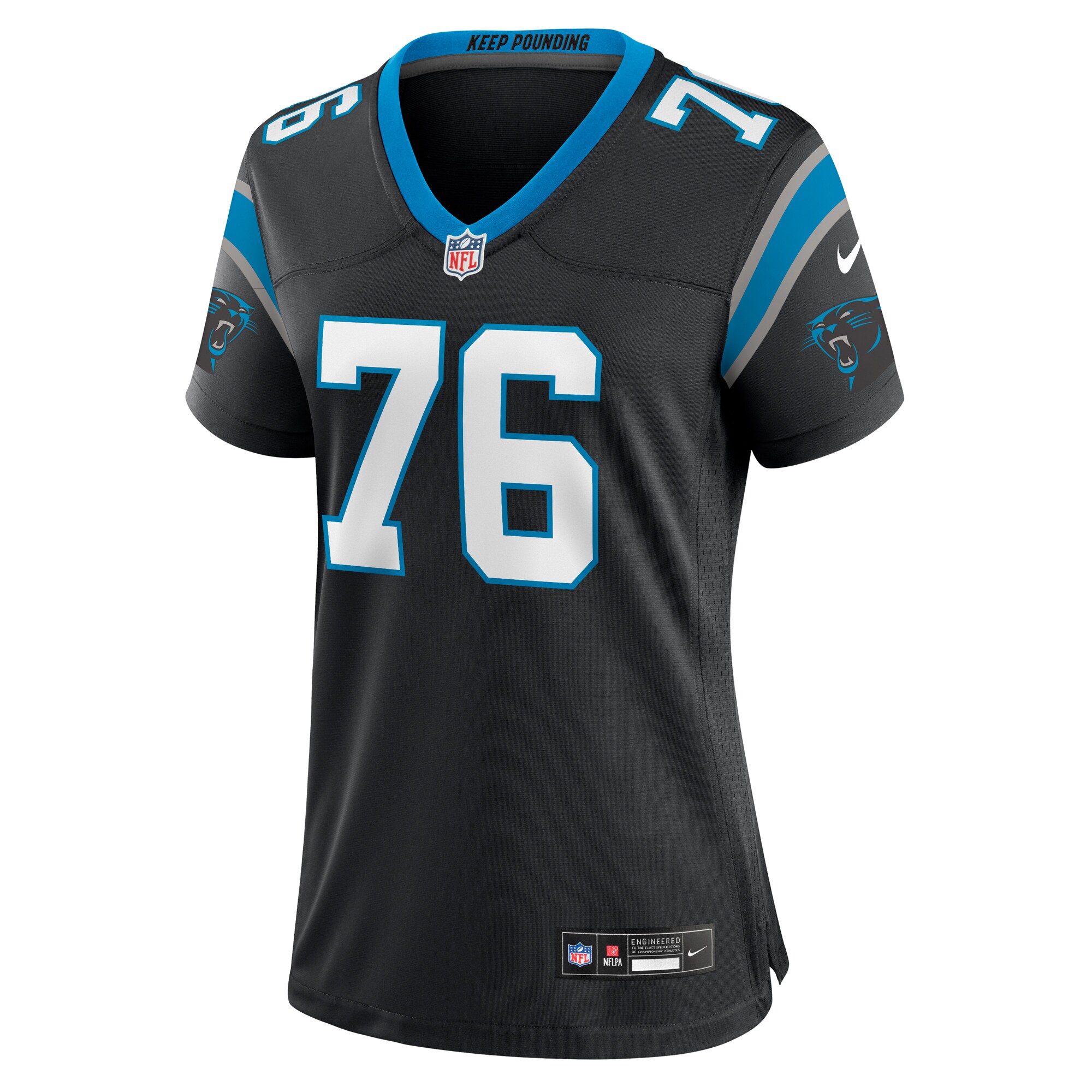 Calvin Throckmorton Carolina Panthers Women's Team Game Jersey -  Black