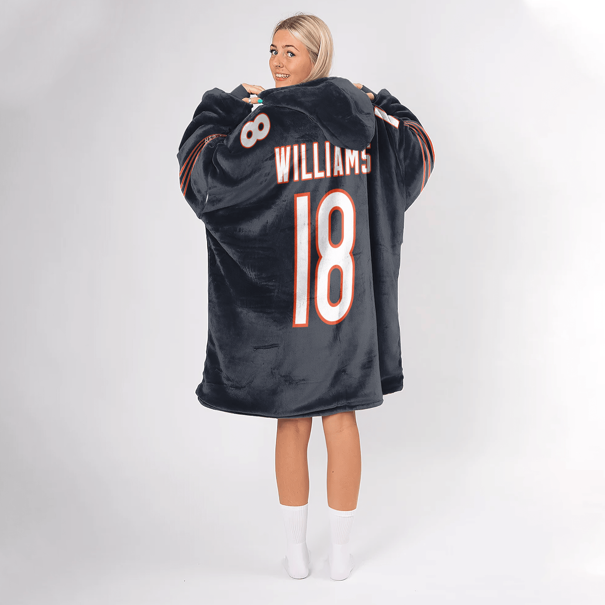 Adult C.W 18 Captain Chicago Football Unisex Blanket Hoodie