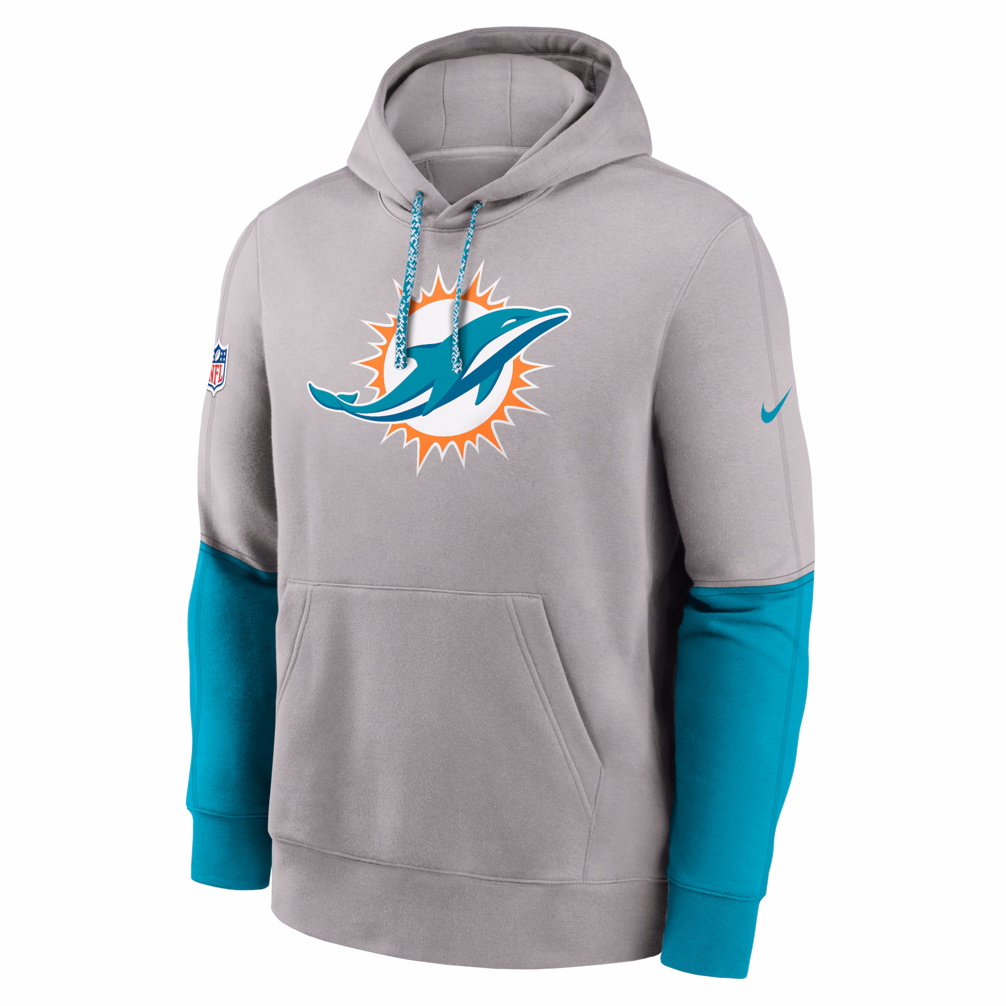 Miami Dolphins 2024 Sideline Club Pullover Hoodie - Gray