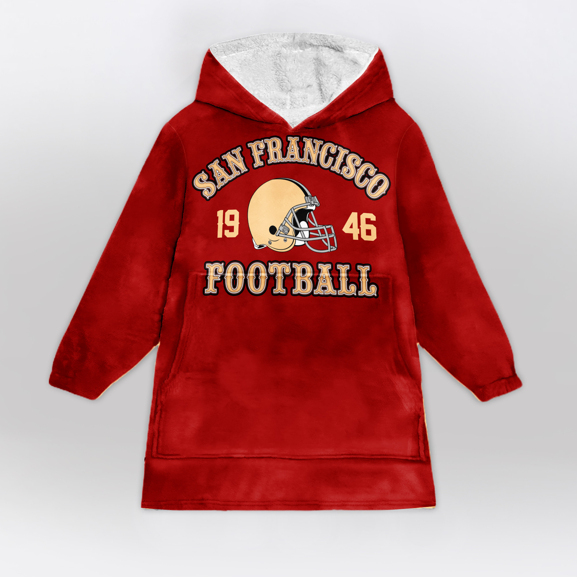 Adult San Francisco 49ers Football Unisex Blanket Hoodie