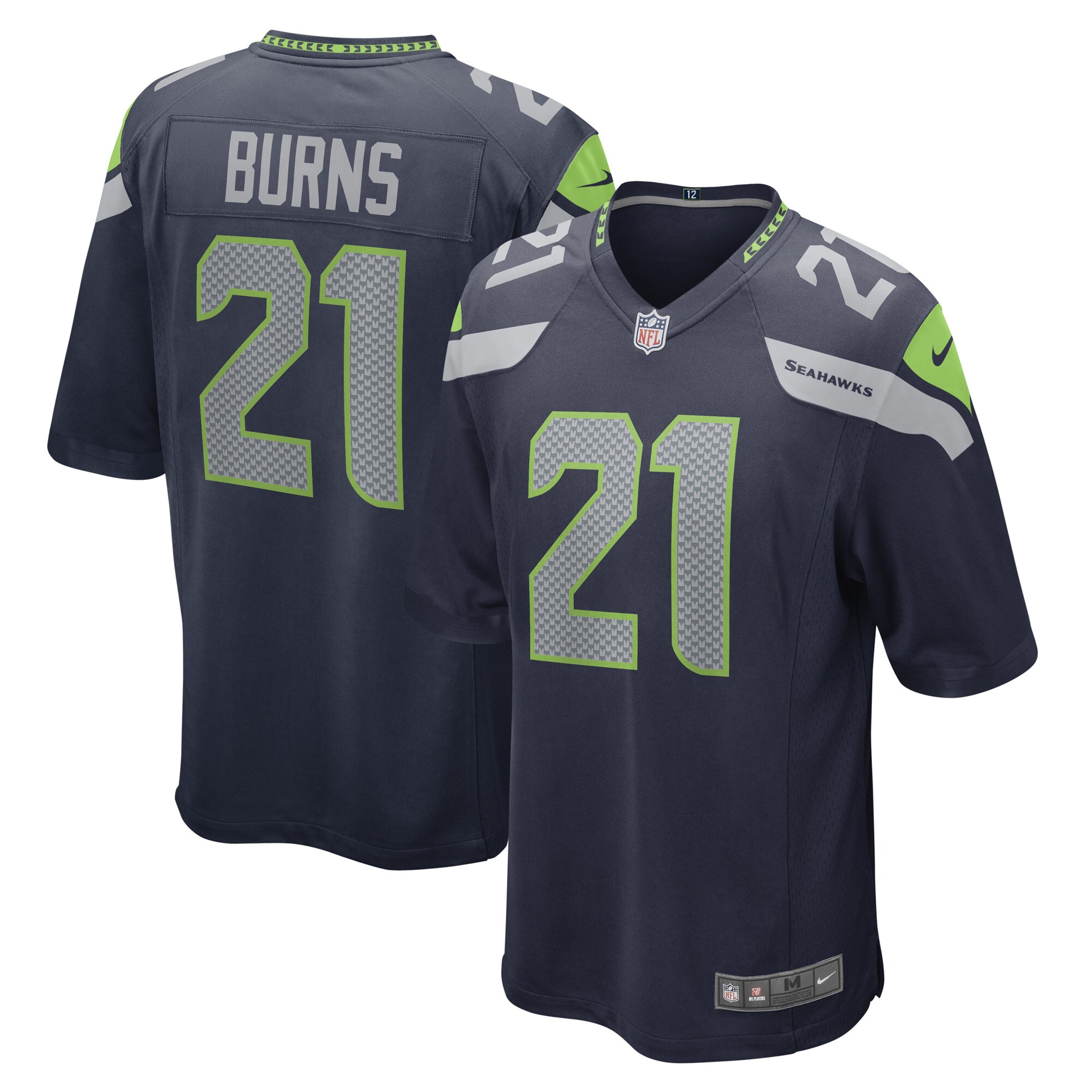 Artie Burns Seattle Seahawks  Game Player Jersey - College Navy