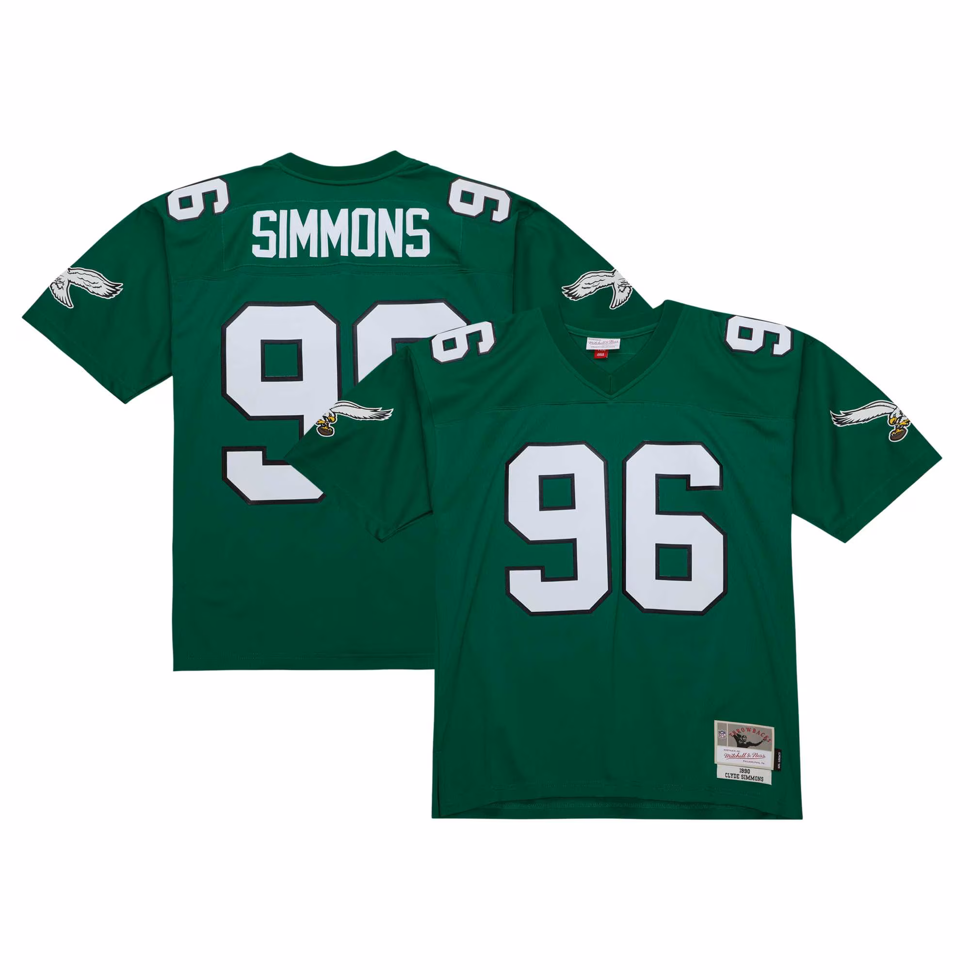 Clyde Simmons Philadelphia Eagles #96 Legacy Replica Jersey - Kelly Green