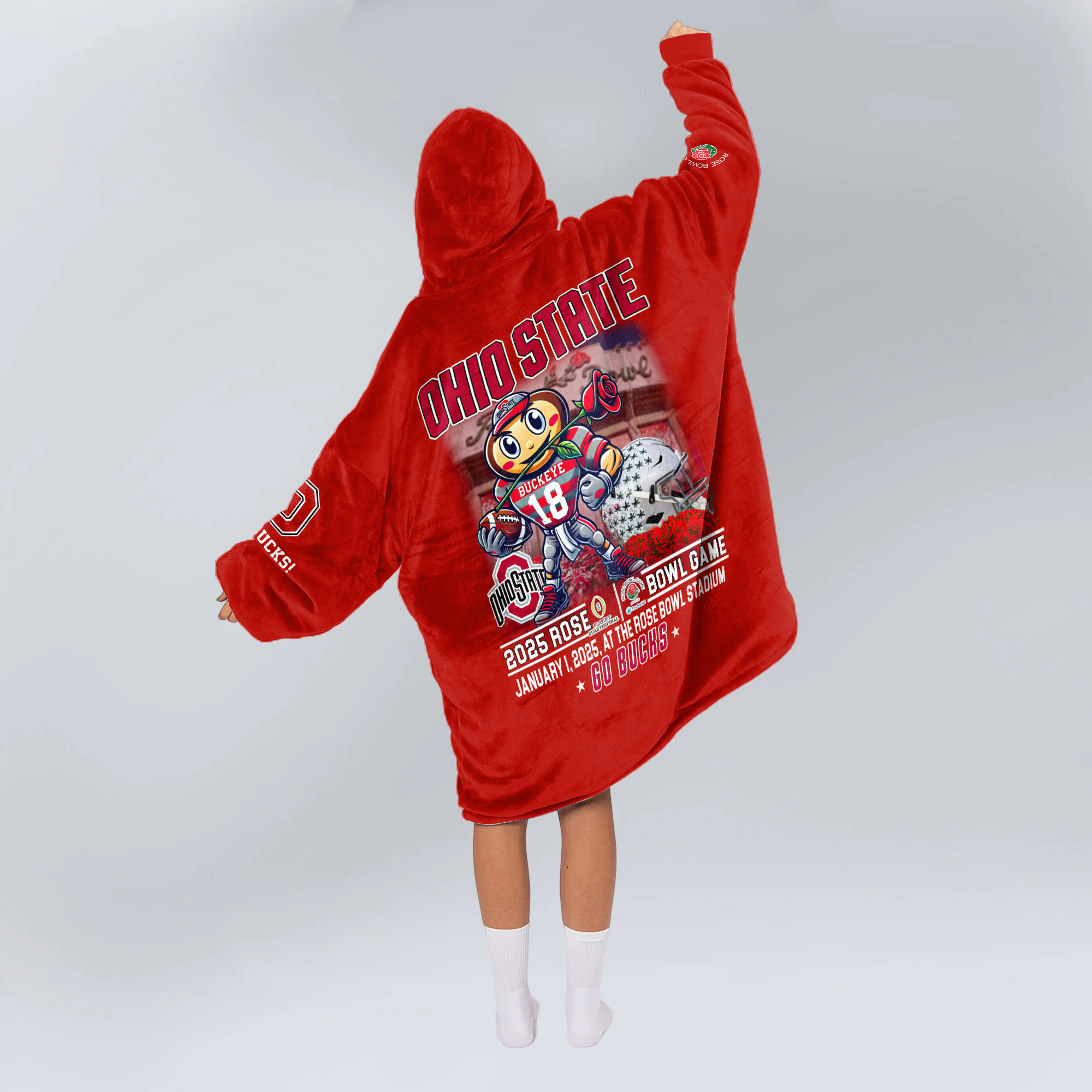 Adult Champions Ohio State Football Unisex Blanket Hoodie