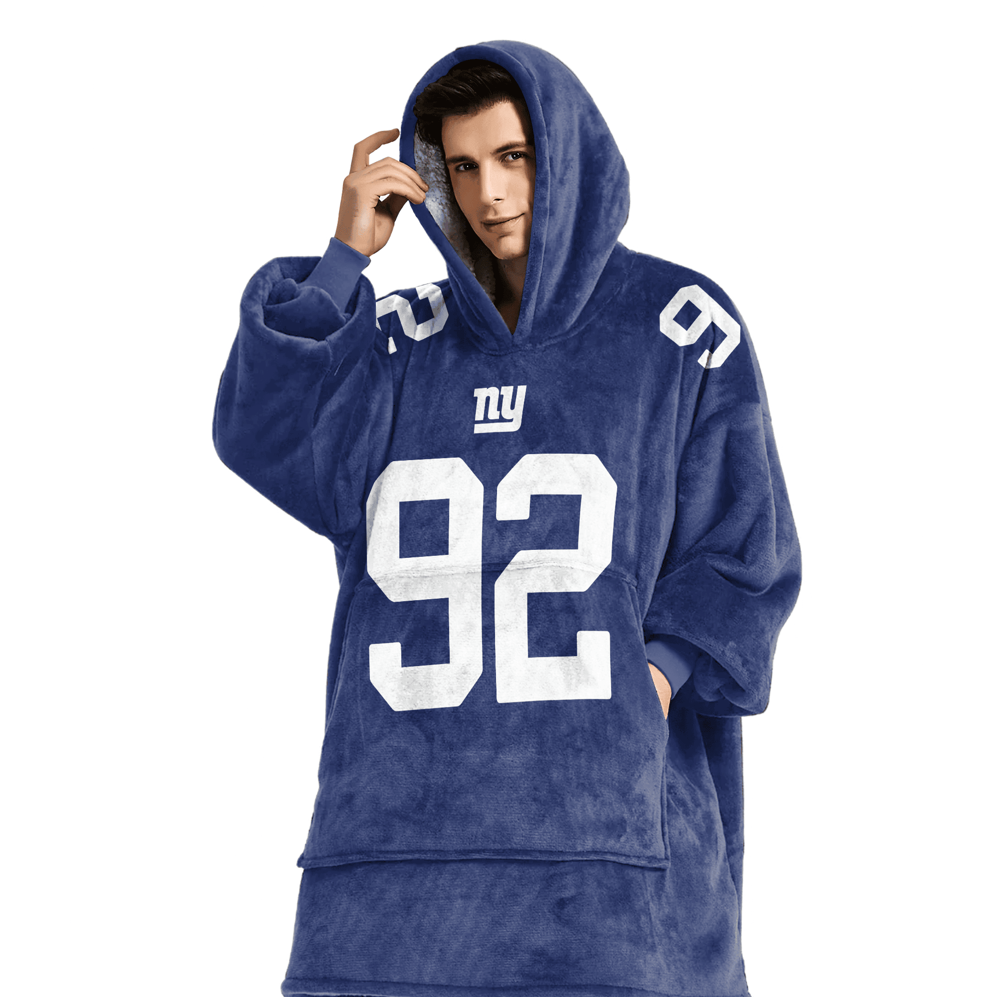 Adult 92 New York G Football Unisex Blanket Hoodie