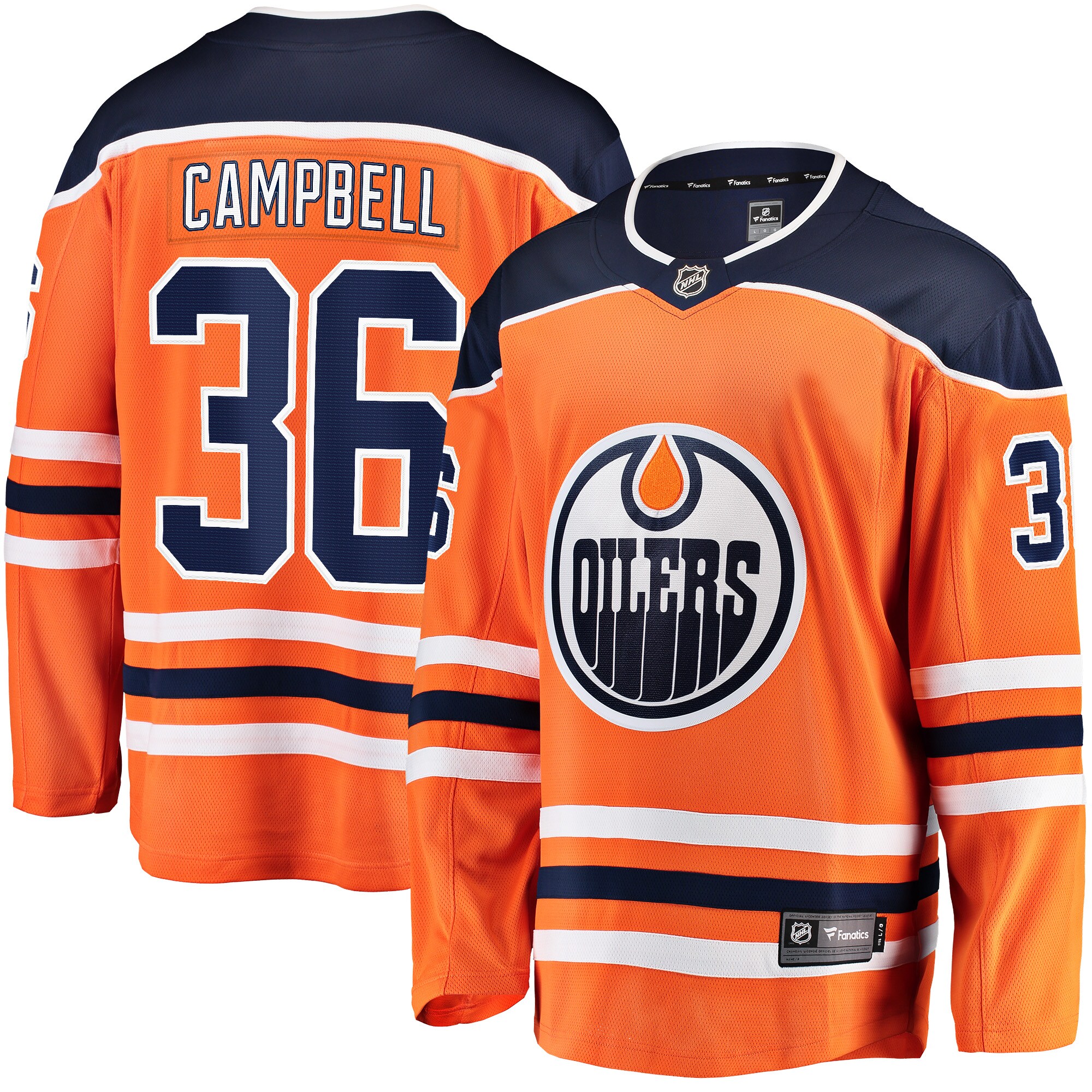 Jack Campbell Edmonton Oilers Home Breakaway Player Jersey - Orange