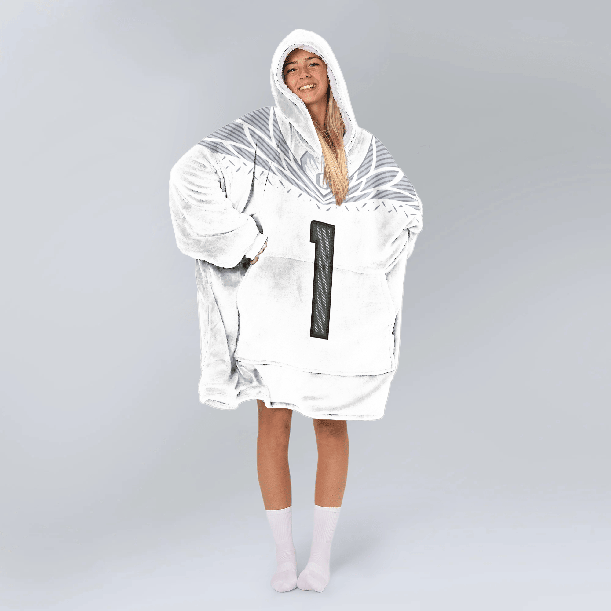 Adult #1 Oregon Football Unisex Blanket Hoodie