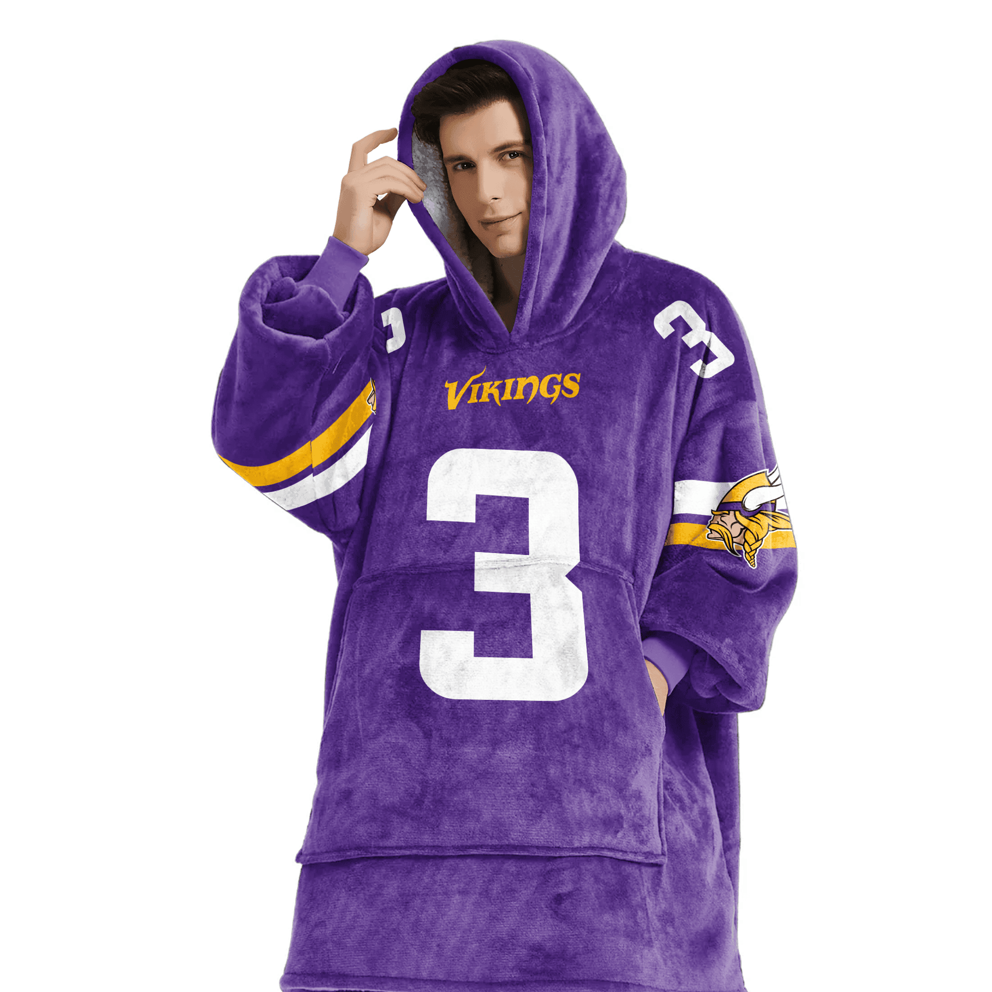 Adult 3 Minnesota Football Unisex Blanket Hoodie