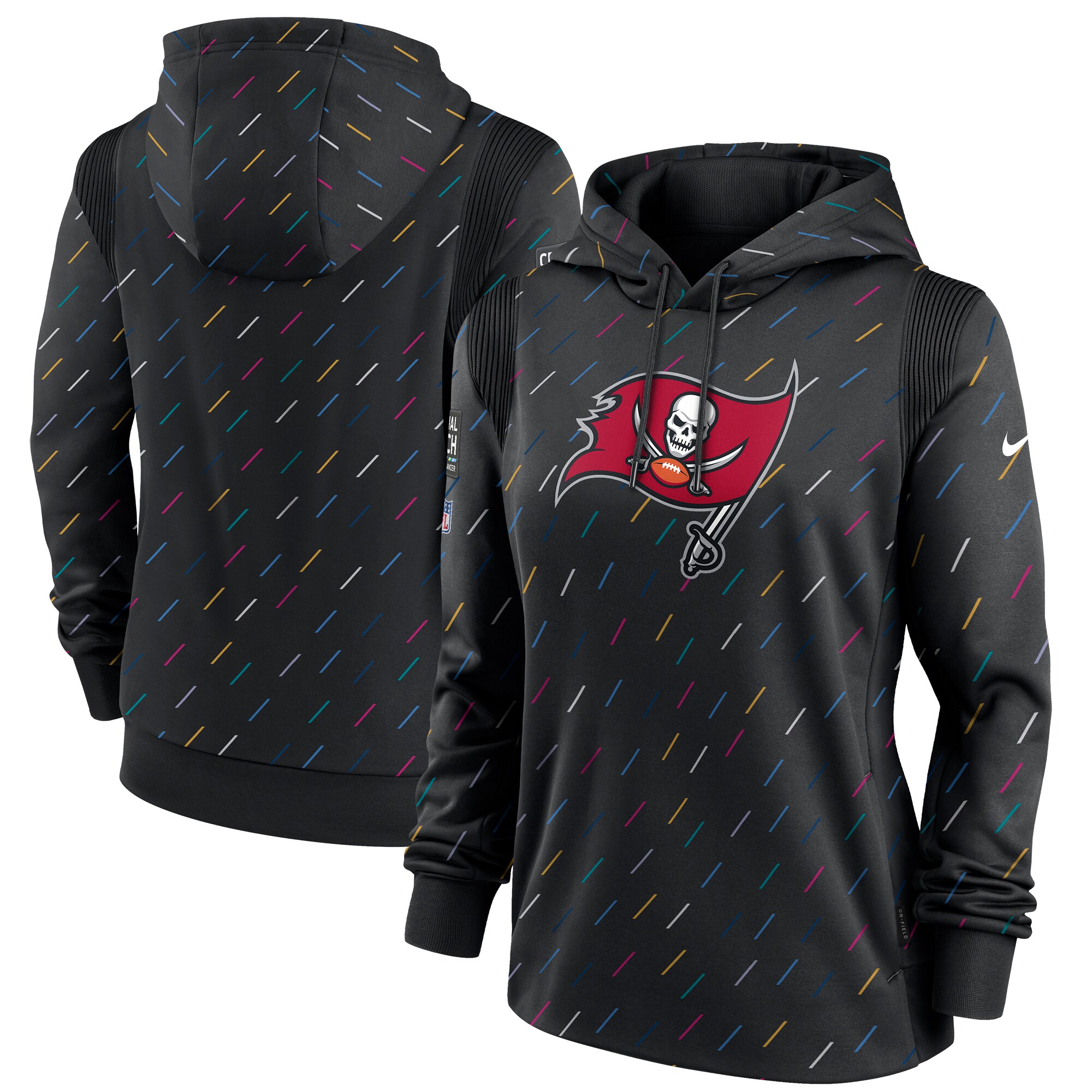 Tampa Bay Buccaneers Women's NFL Crucial Catch Therma Pullover Hoodie - Anthracite