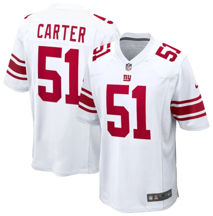 Men's New York Giants #51 Abdul Carter White 2025 Official NFL Draft Game Jersey