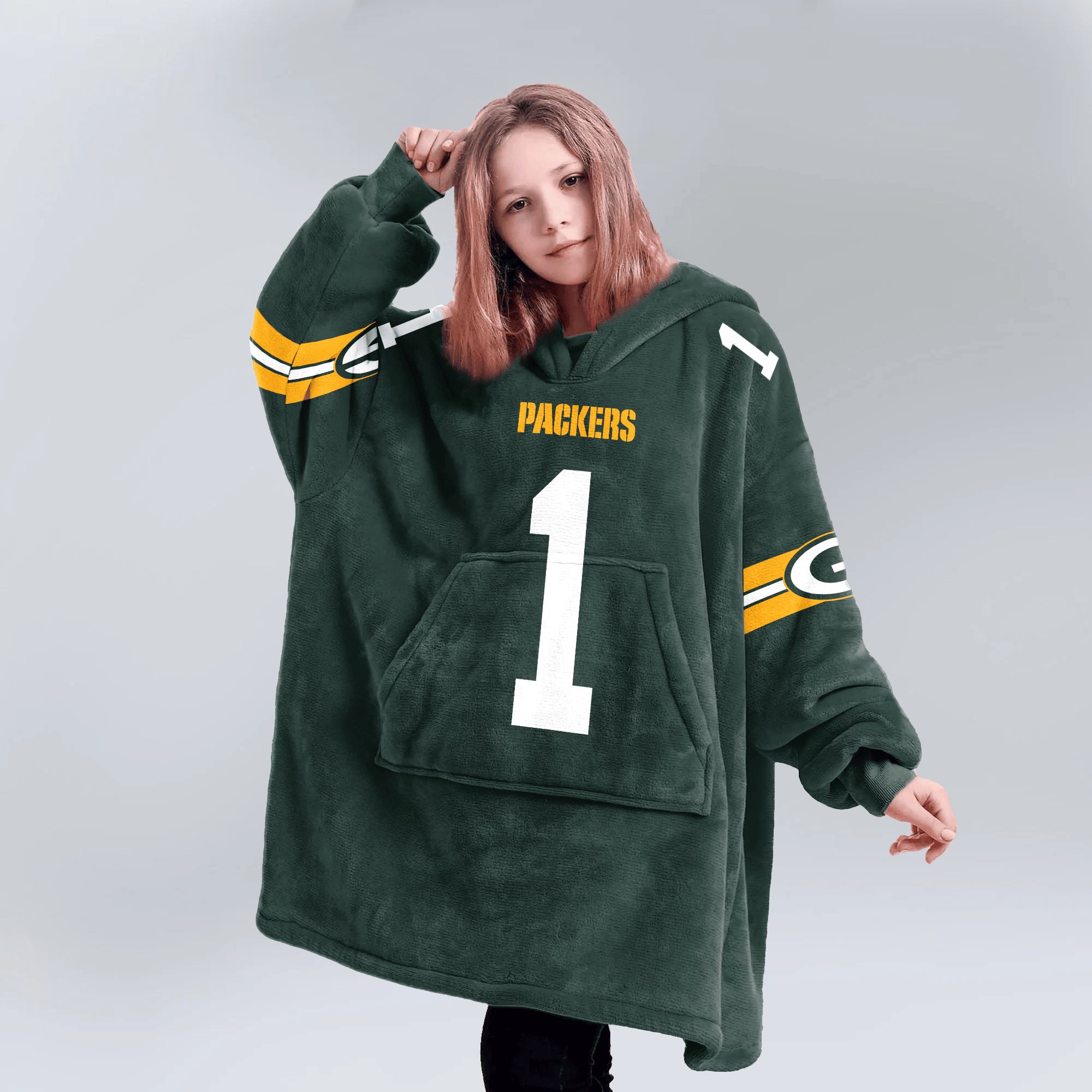 Kid M.P 1 Green Bay Football Unisex Blanket Hoodie