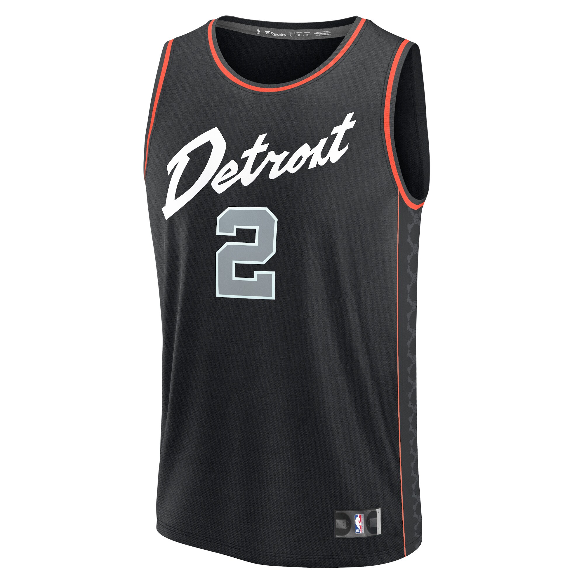 Unisex Detroit Pistons Cade Cunningham  Black 2023/24 Fast Break Jersey - City Edition