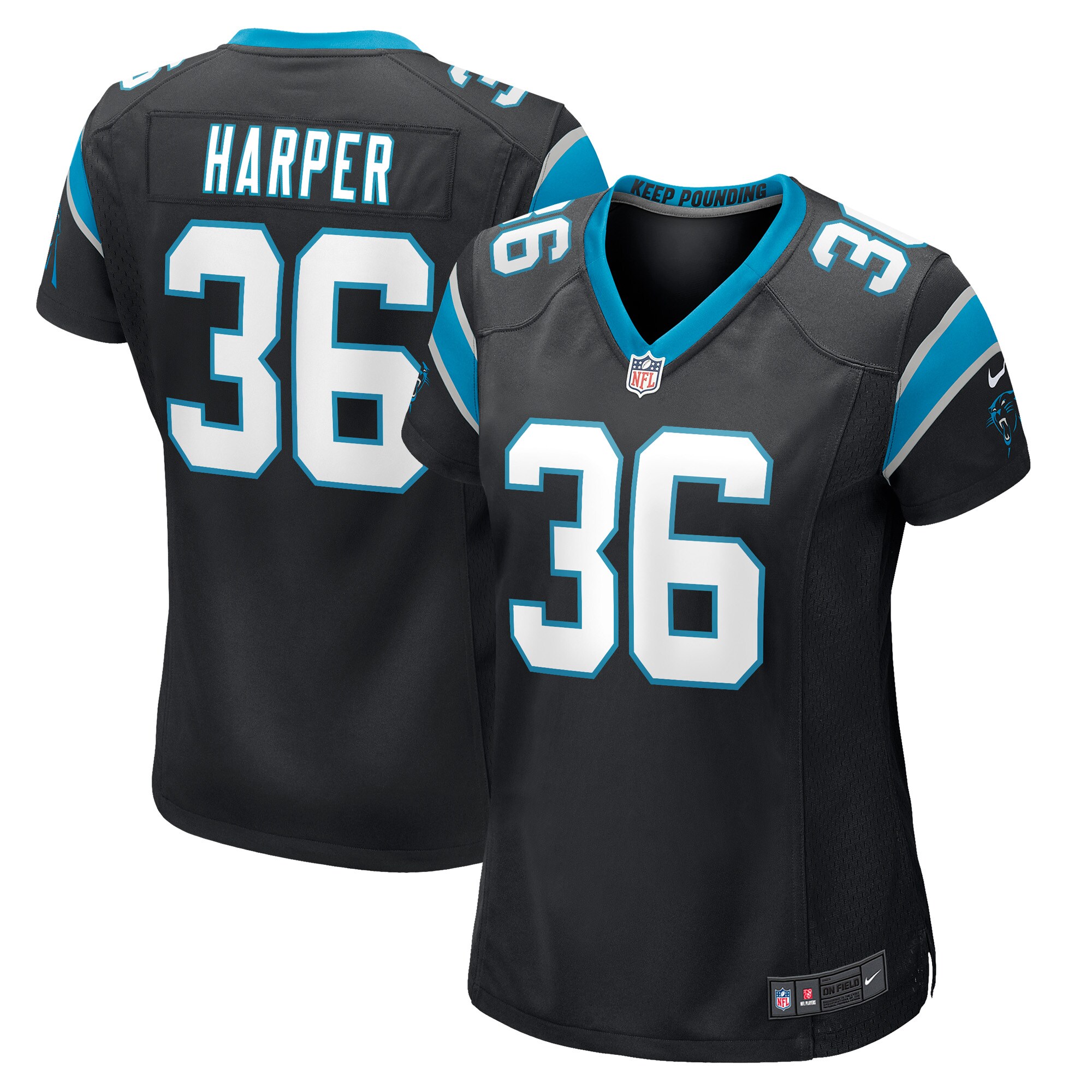 Madre Harper Carolina Panthers  Women's Game Player Jersey - Black