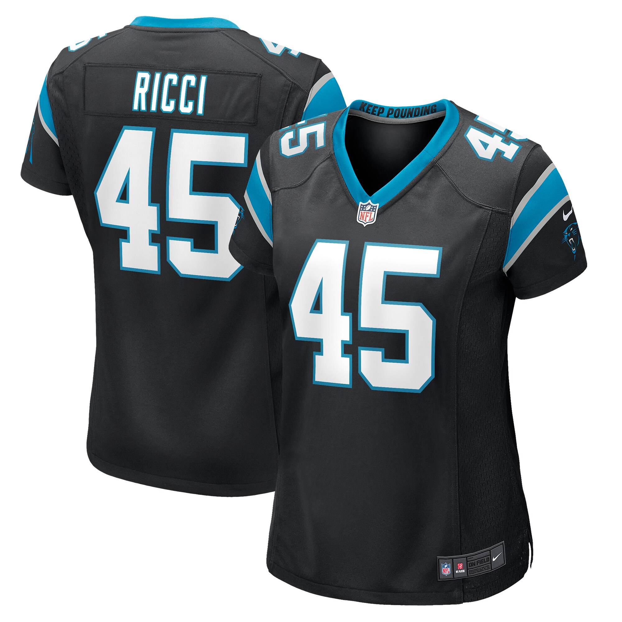 Giovanni Ricci Carolina Panthers  Women's Player Game Jersey - Black