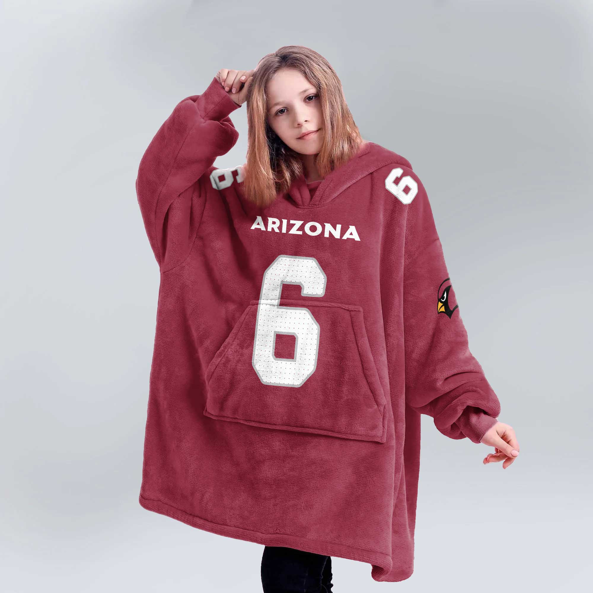 Kid 6 Arizona Football Unisex Blanket Hoodie