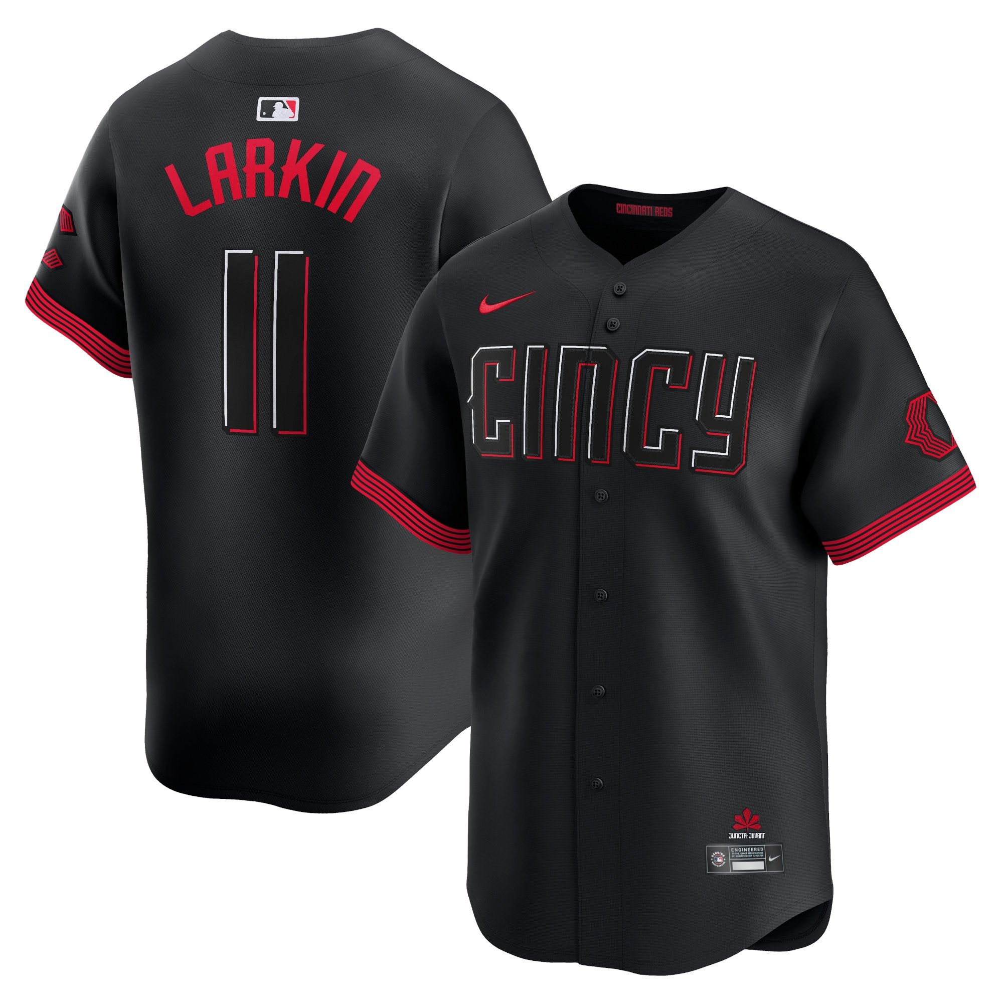 Men's Cincinnati Reds Barry Larkin  Black City Connect Limited Player Jersey