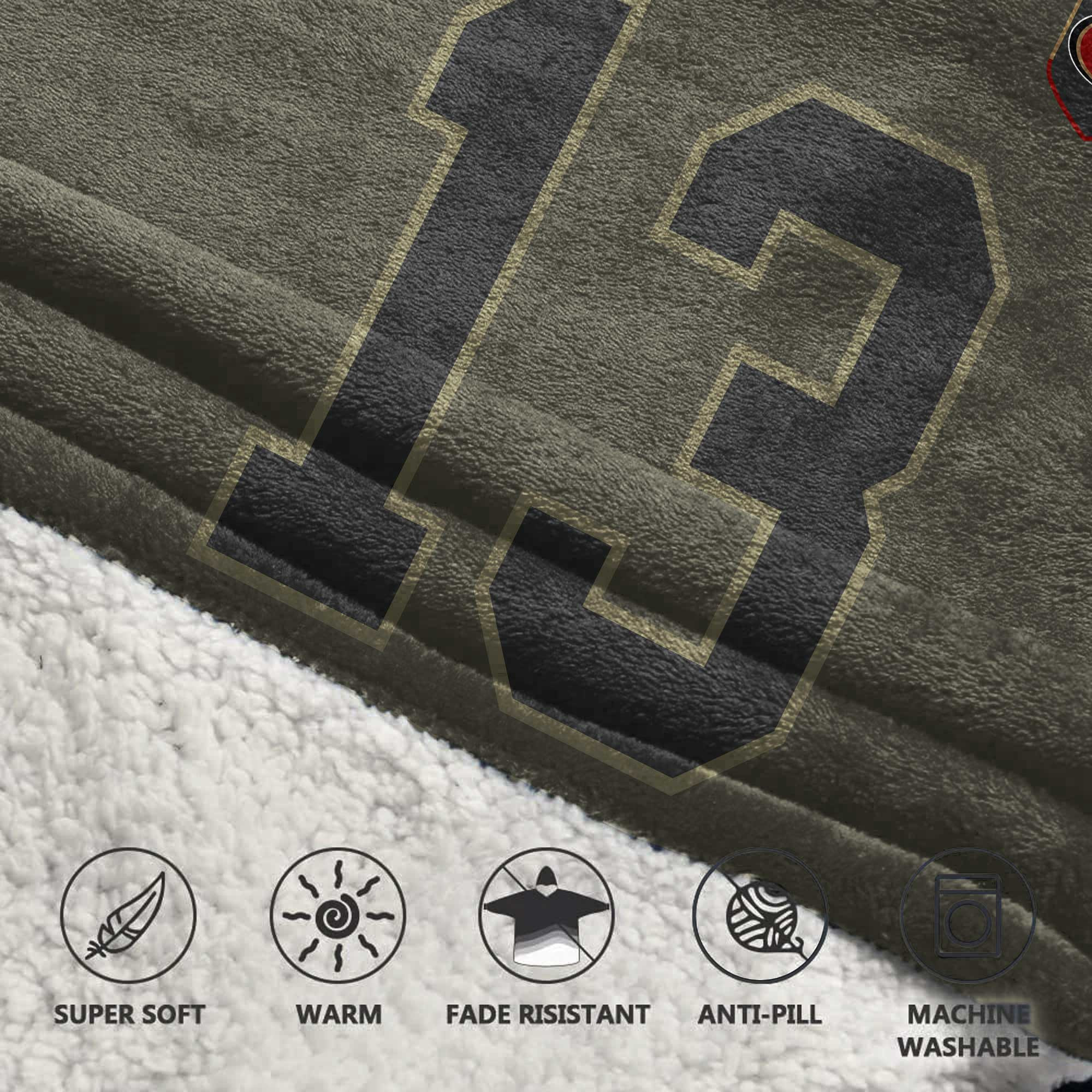 Adult B.P 13 San Francisco 49ers Football Blanket Hoodie – Olive Salute to Service