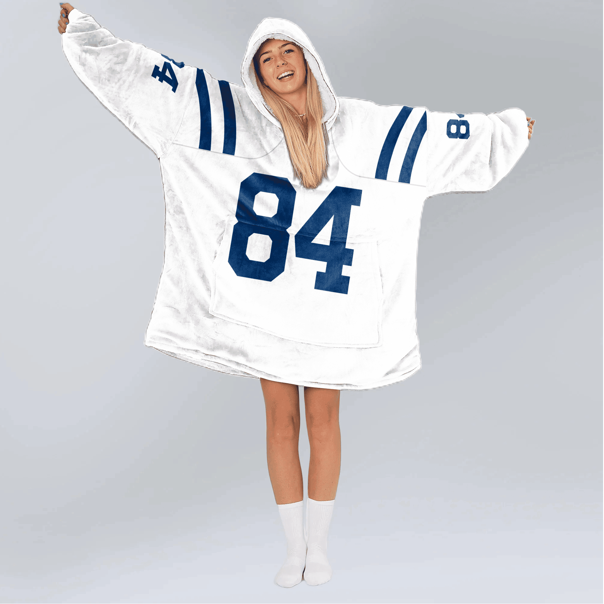 Adult 84 Indianapolis Football Unisex Blanket Hoodie